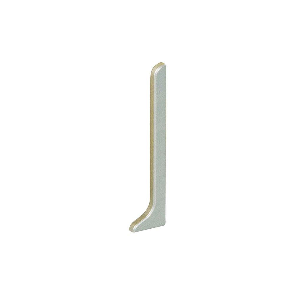 Schluter Designbase-Sl End Cap Left 2-3/8in. Aluminum Brushed Stainless Look
