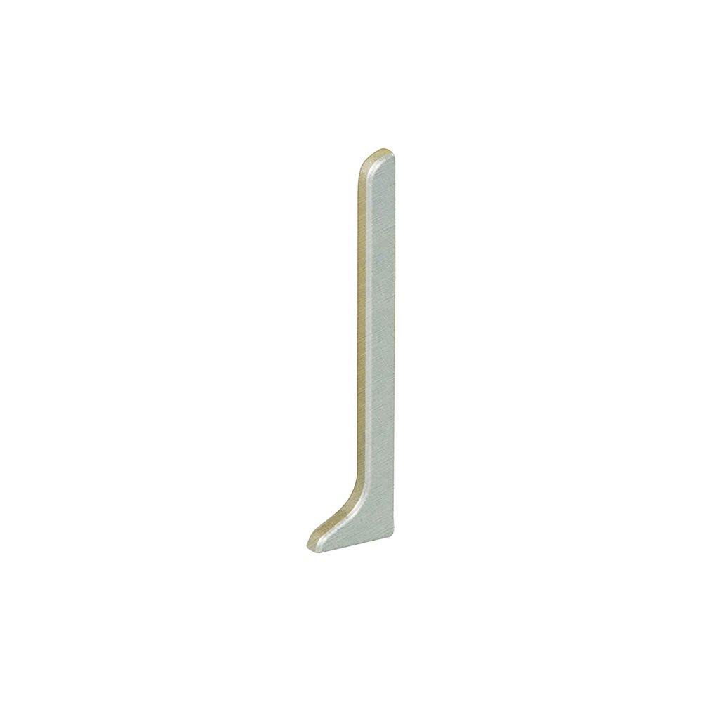 Schluter Designbase-Sl End Cap Left 3-1/8in. Aluminum Brushed Stainless Look