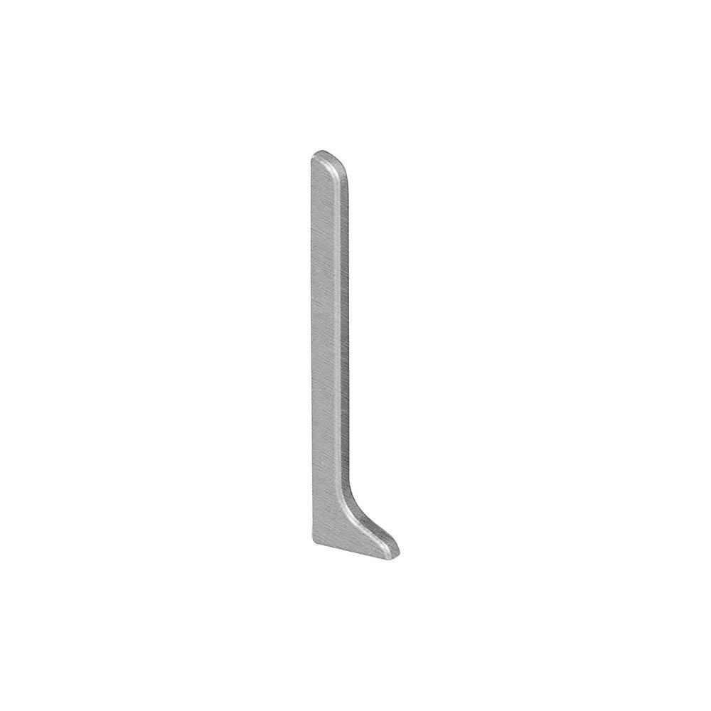 Schluter Designbase-Sl End Cap Right 2-3/8in. Aluminum Brushed Stainless Look