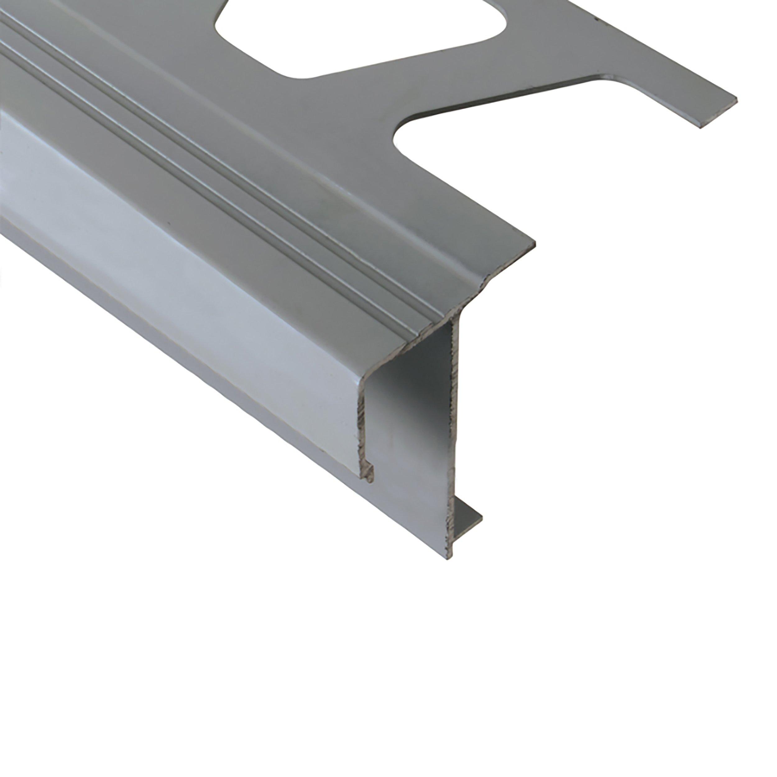 Schluter Bara-Rak Edge Trim W/ Drip Lip Aluminum Metal Grey