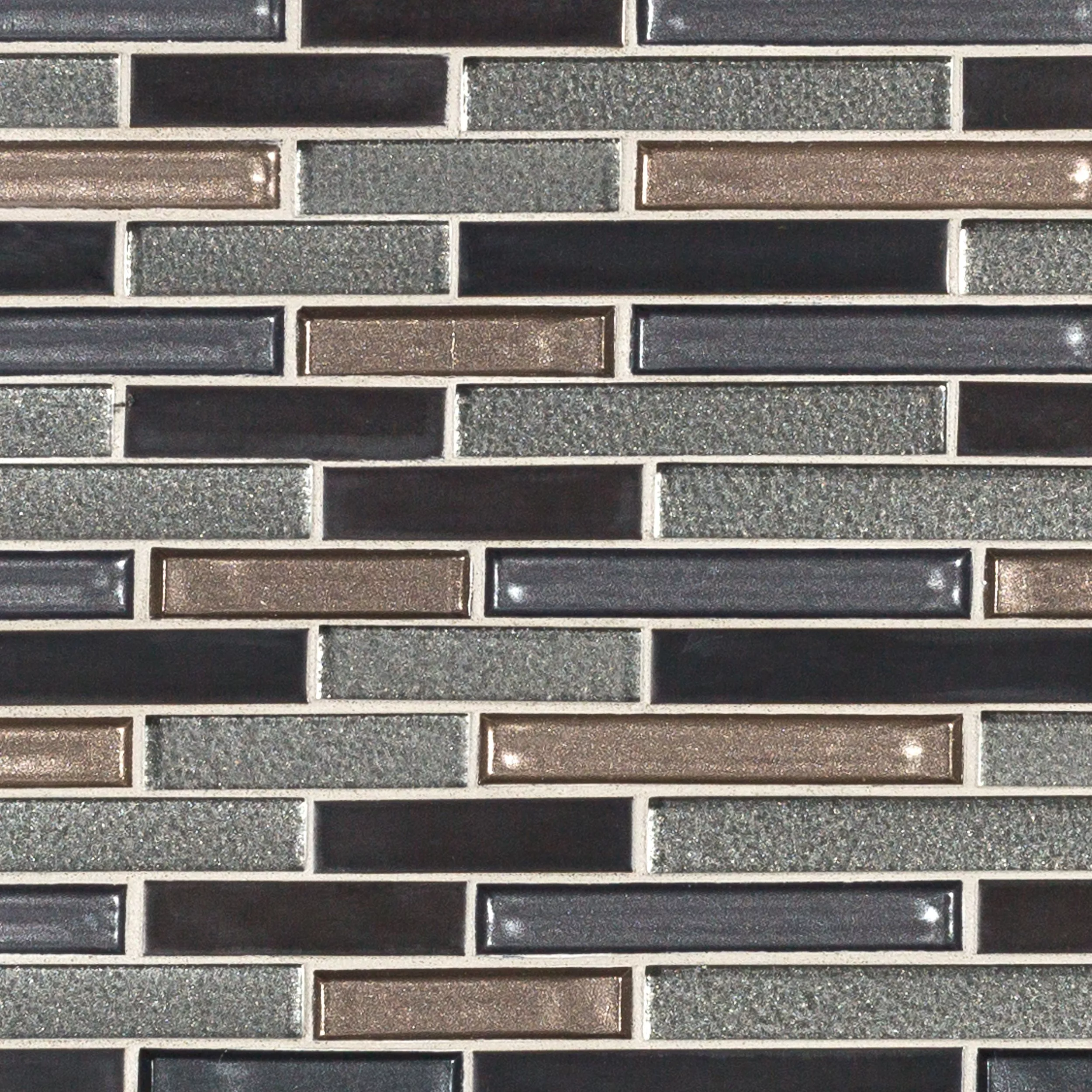 Liquid Titanium Linear Glass Mosaic