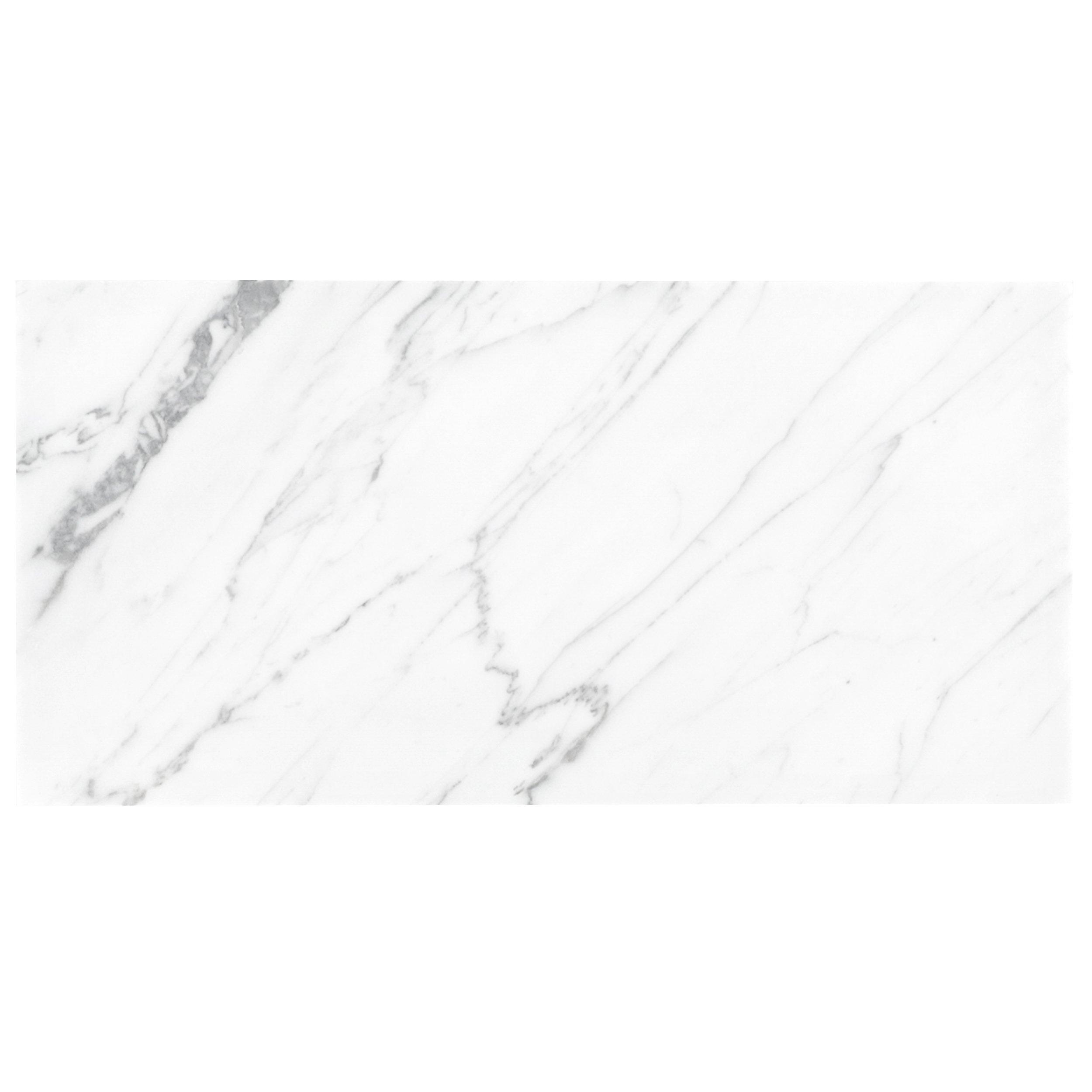 Statuario Honed Marble Tile - 6 x 12 - 100421767 | Floor and Decor