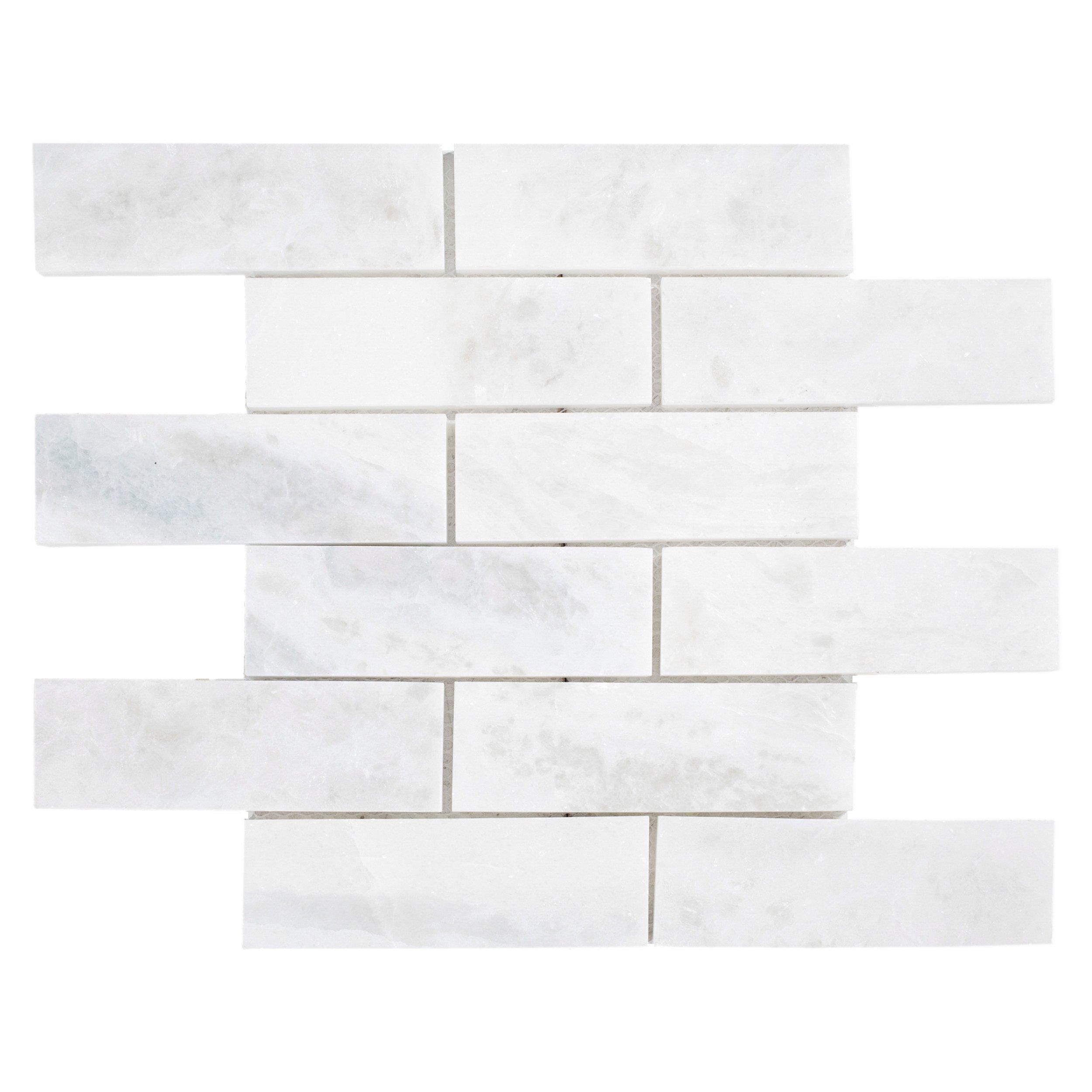 Sahara Carrara Brick Marble Mosaic