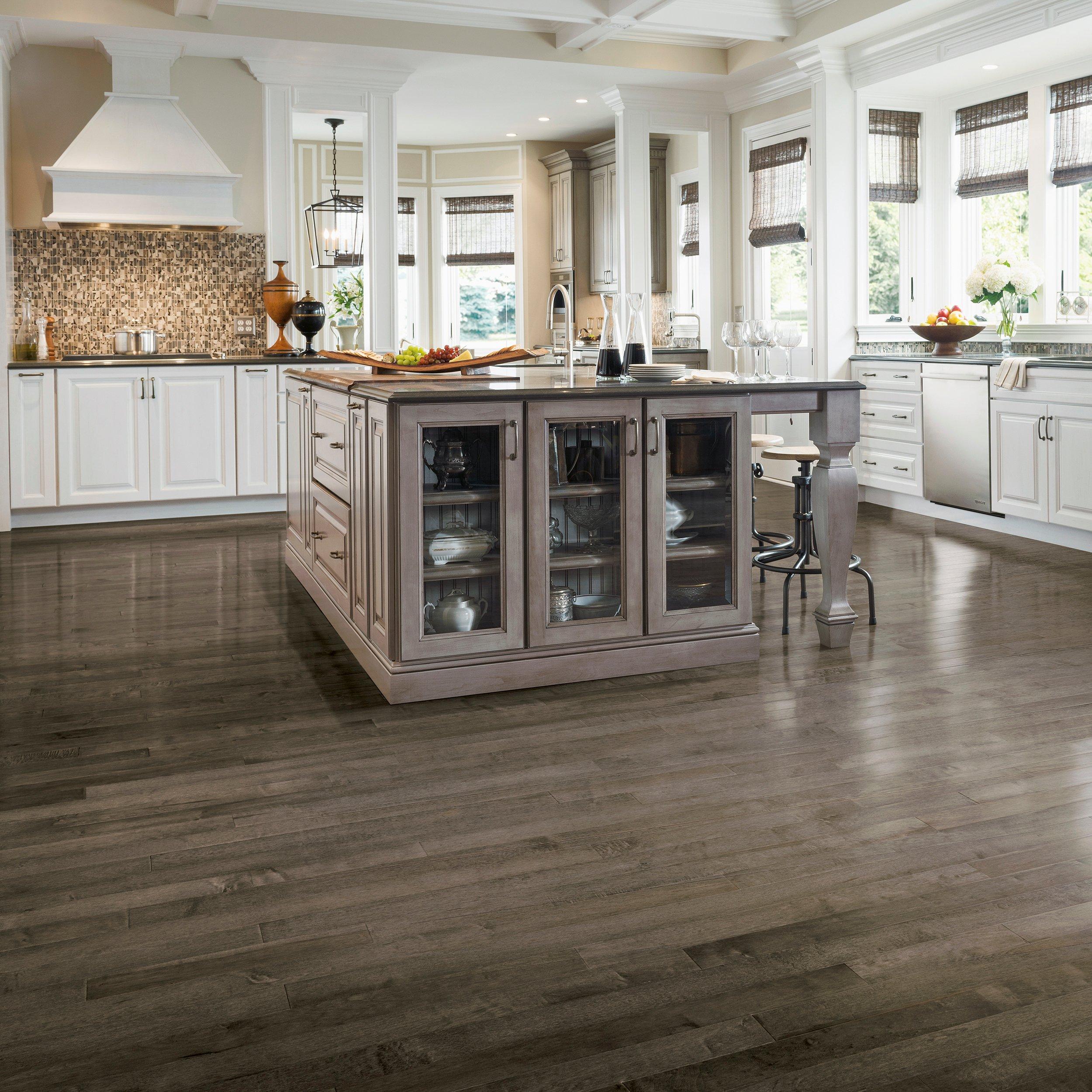 Heritage Gray Maple Smooth Solid, Hickory Heritage Grey Solid Hardwood Flooring