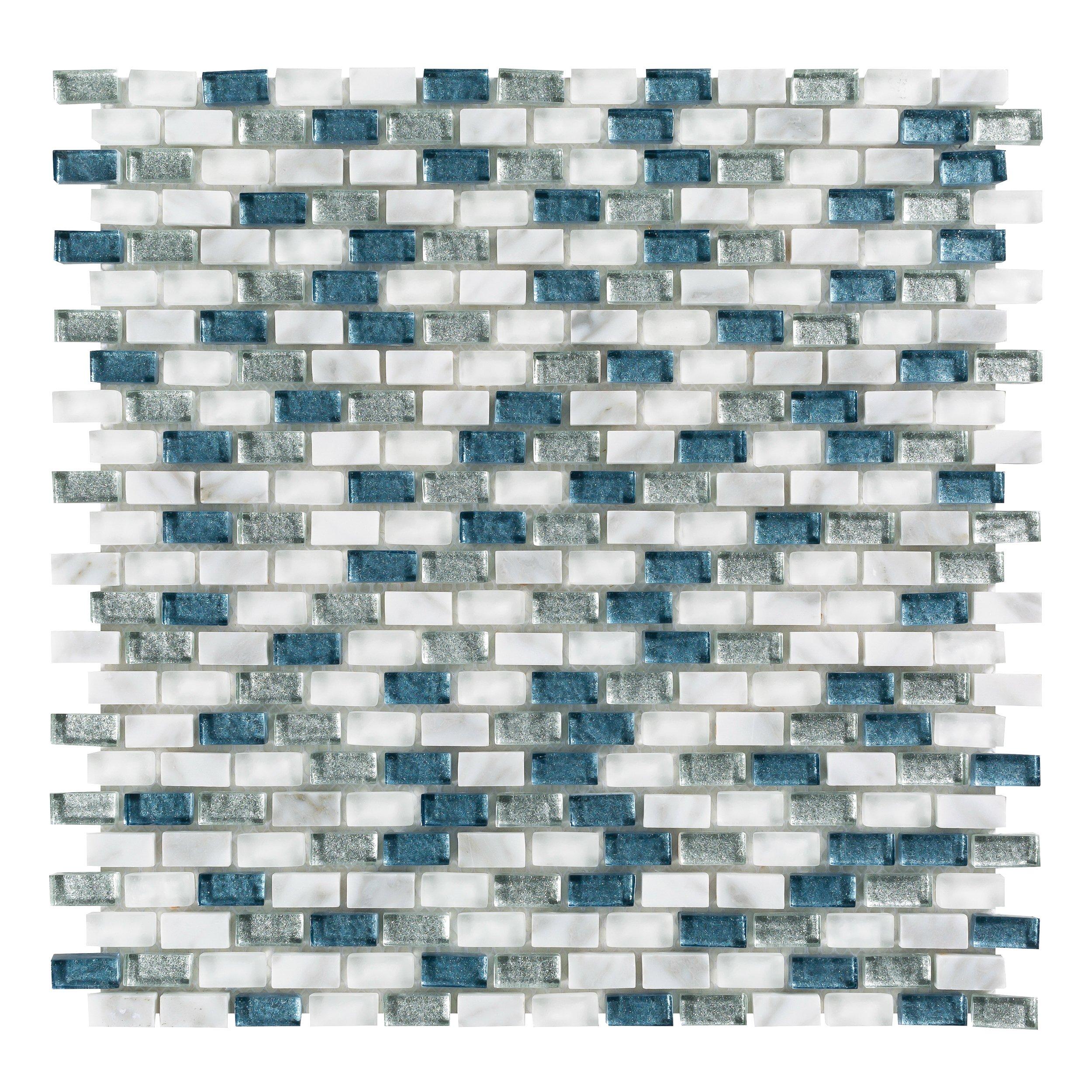 Waterscape Glass Mosaic 9 x 11 100463207 Floor and Decor