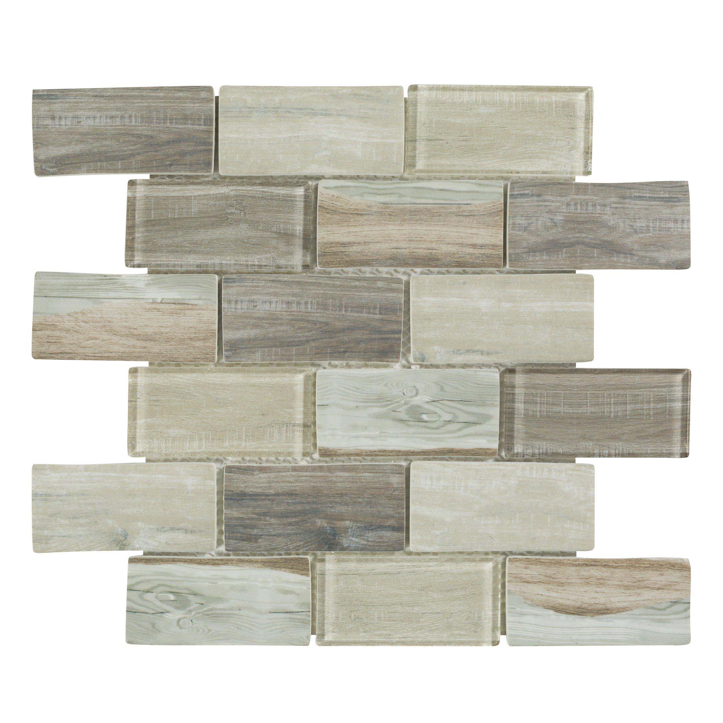 Sand Drift 2 x 4 in. Brick Recycled Glass Mosaic