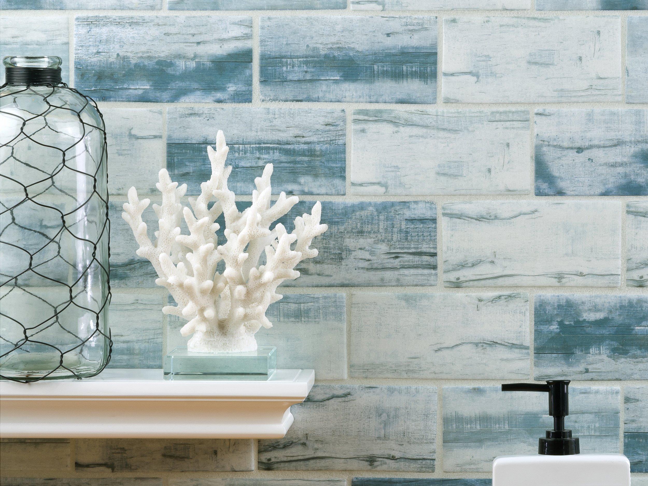 Mariners Cove Recycled Glass Mosaic Floor and Decor