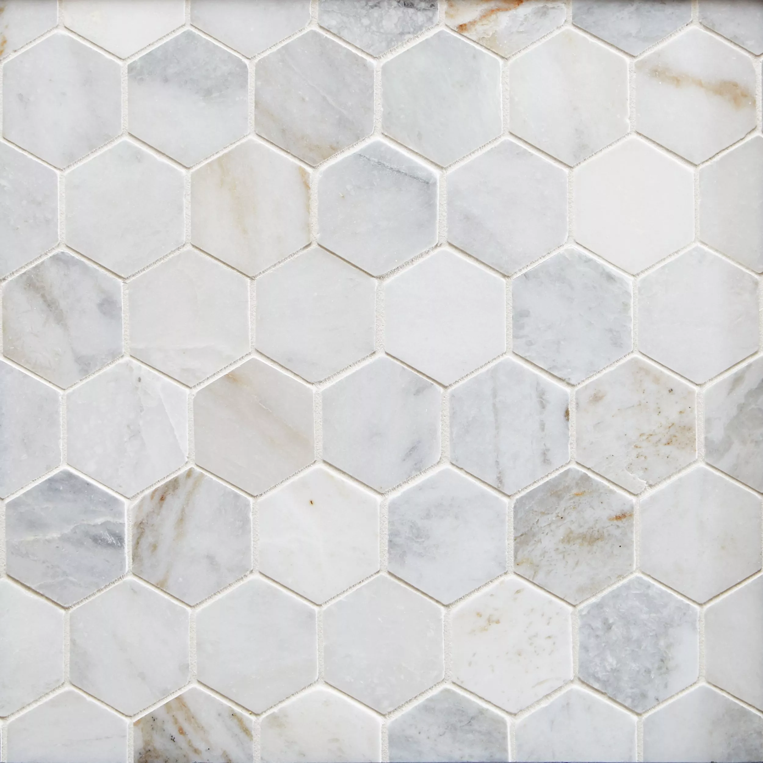 Bianco Orion Hexagon Polished Marble Mosaic