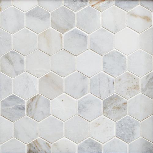 Bianco Orion Hexagon Polished Marble Mosaic 12 X 12 100464791 Floor And Decor