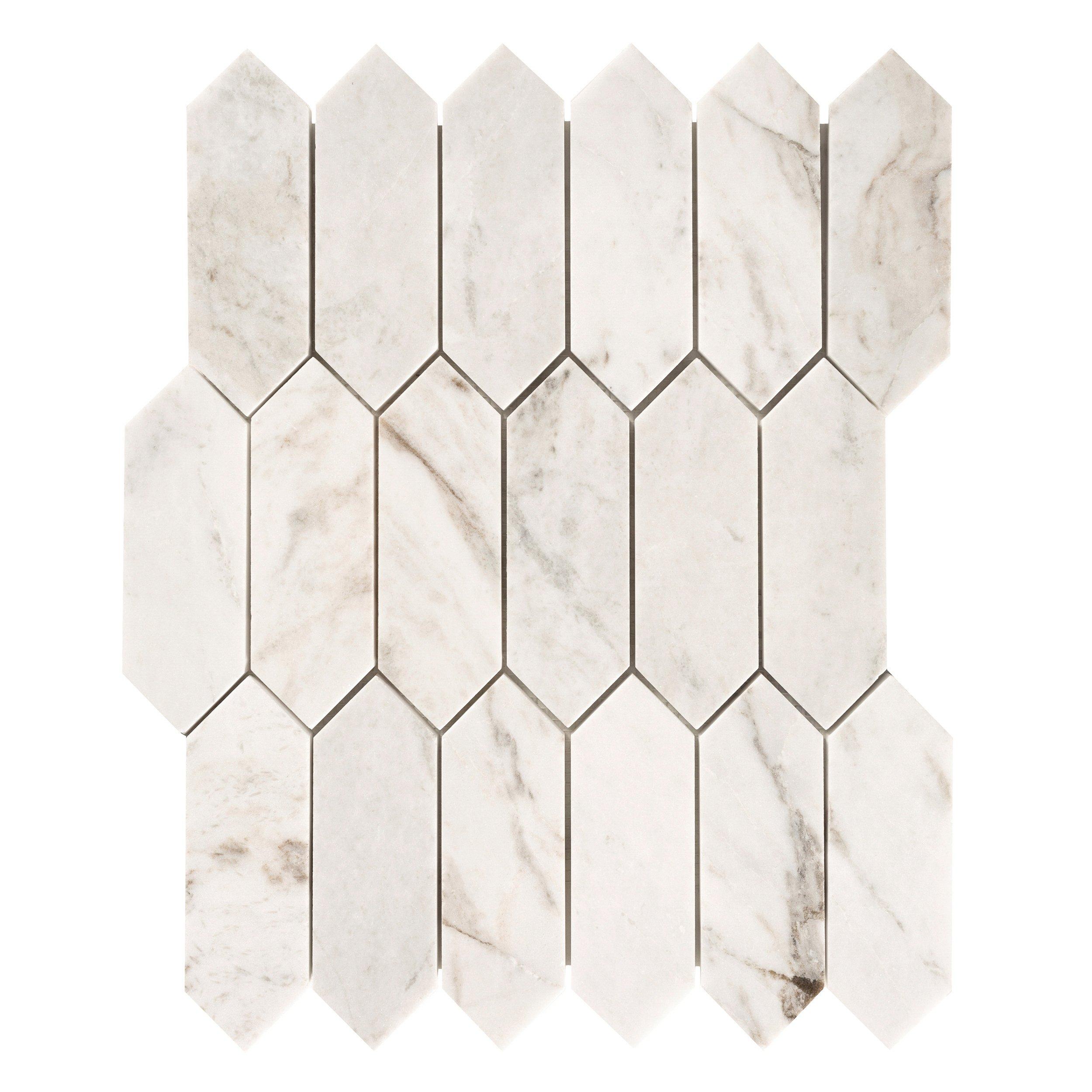 Bianco Orion Hexagon Polished Marble Mosaic 12 x 12