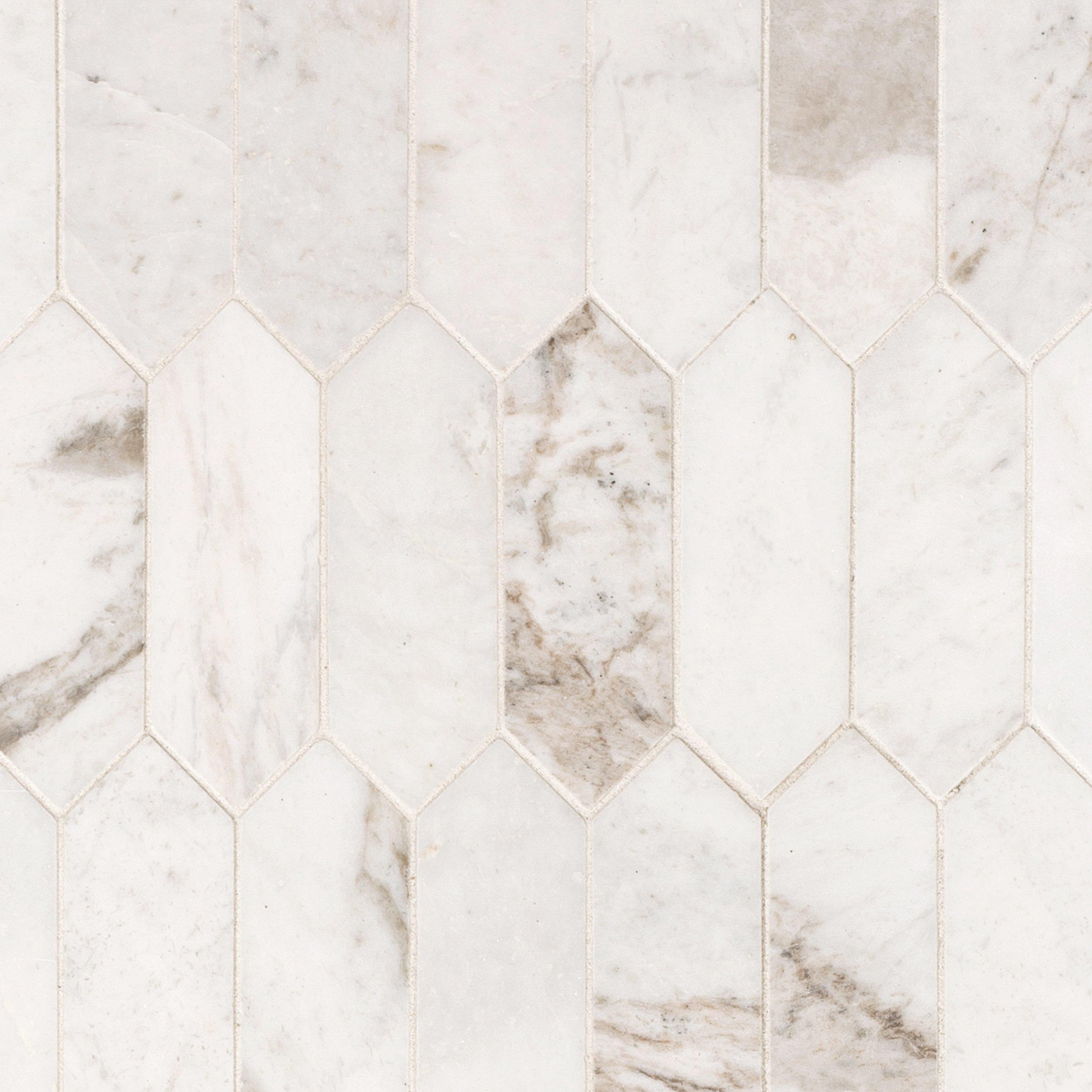 Bianco Orion Picket Marble Mosaic