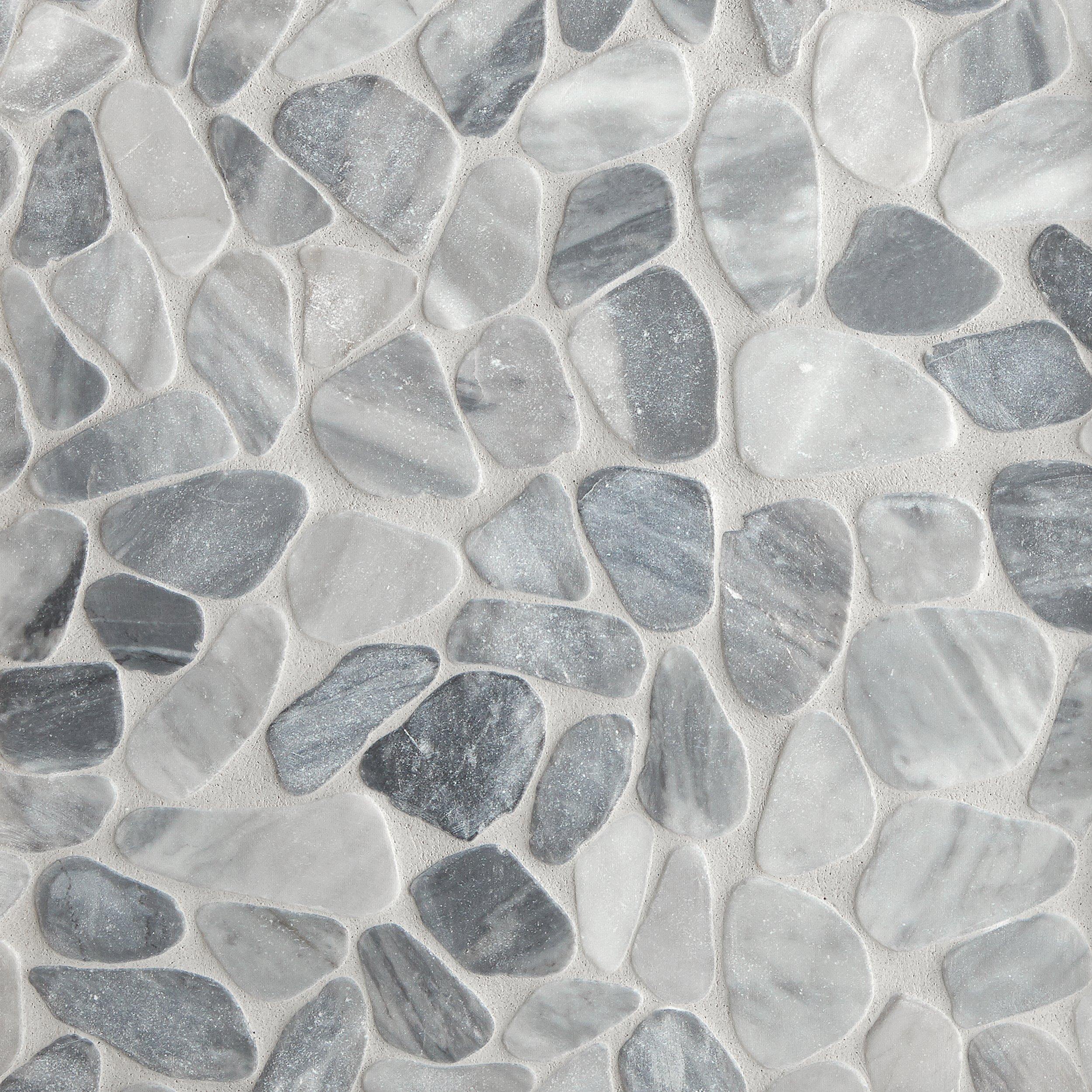 Ice Blue Pebble Mosaic Floor And Decor, Pebble Tile Mosaics