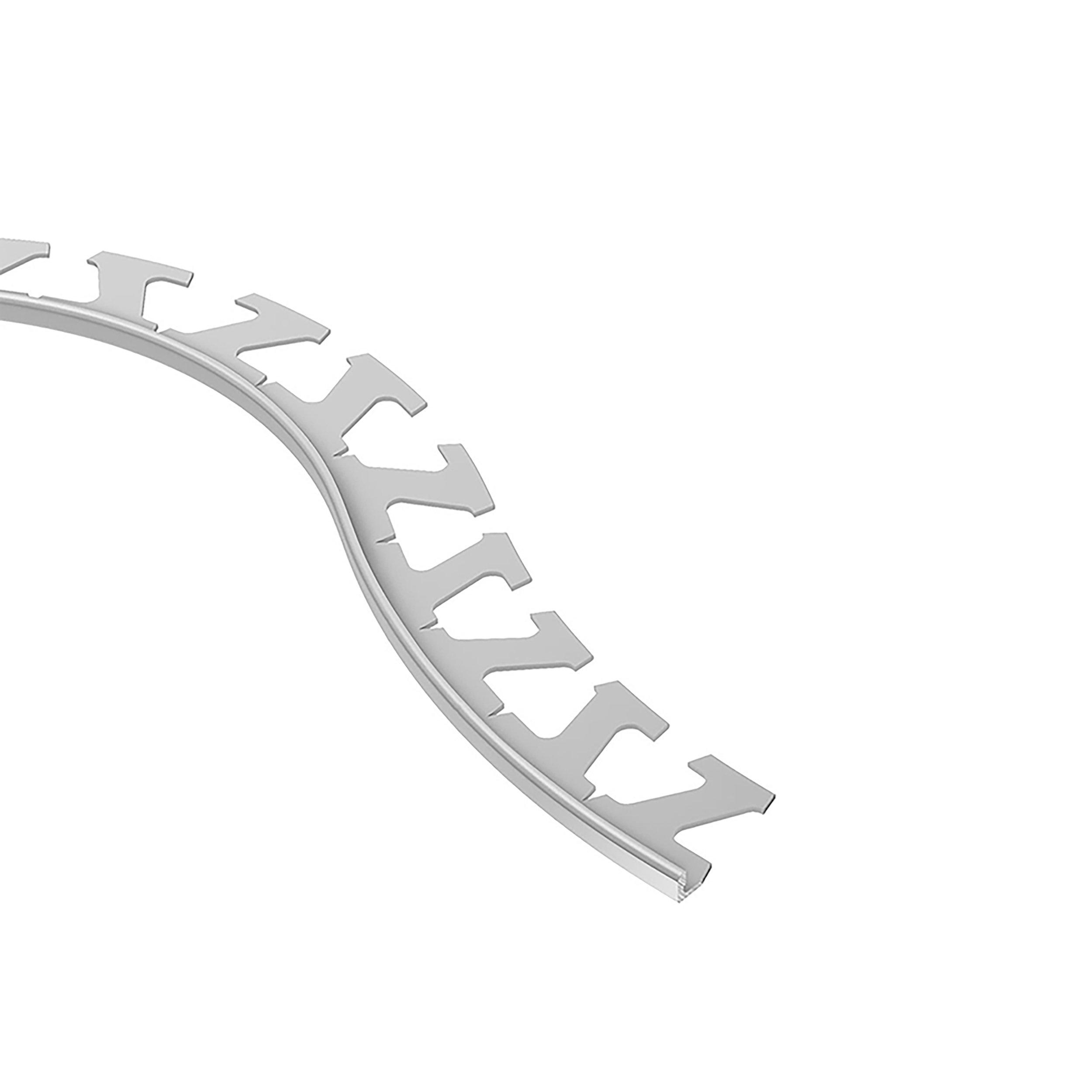 Schluter Deco-Radius 1/4in.-Wide Reveal 5/16in. Aluminum Satin