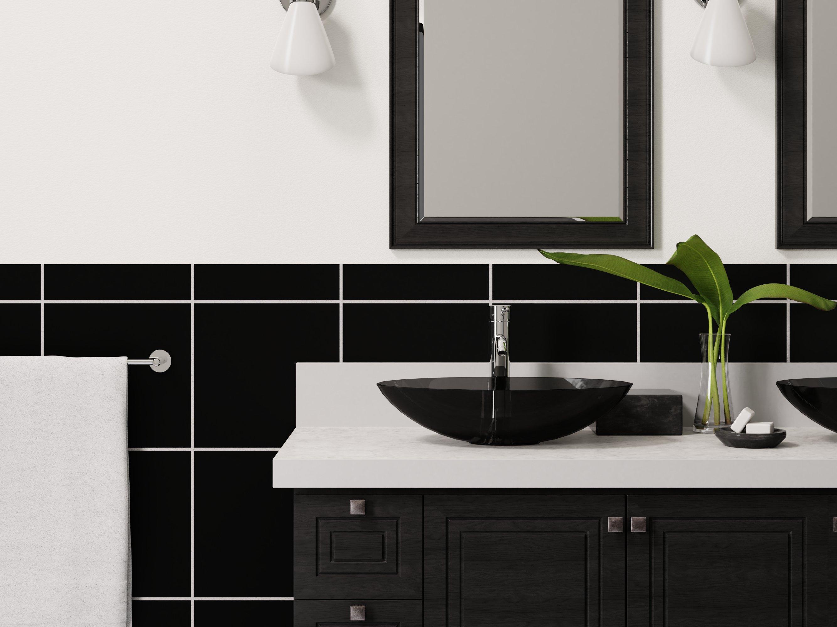 Onda Black Matte Ceramic Tile