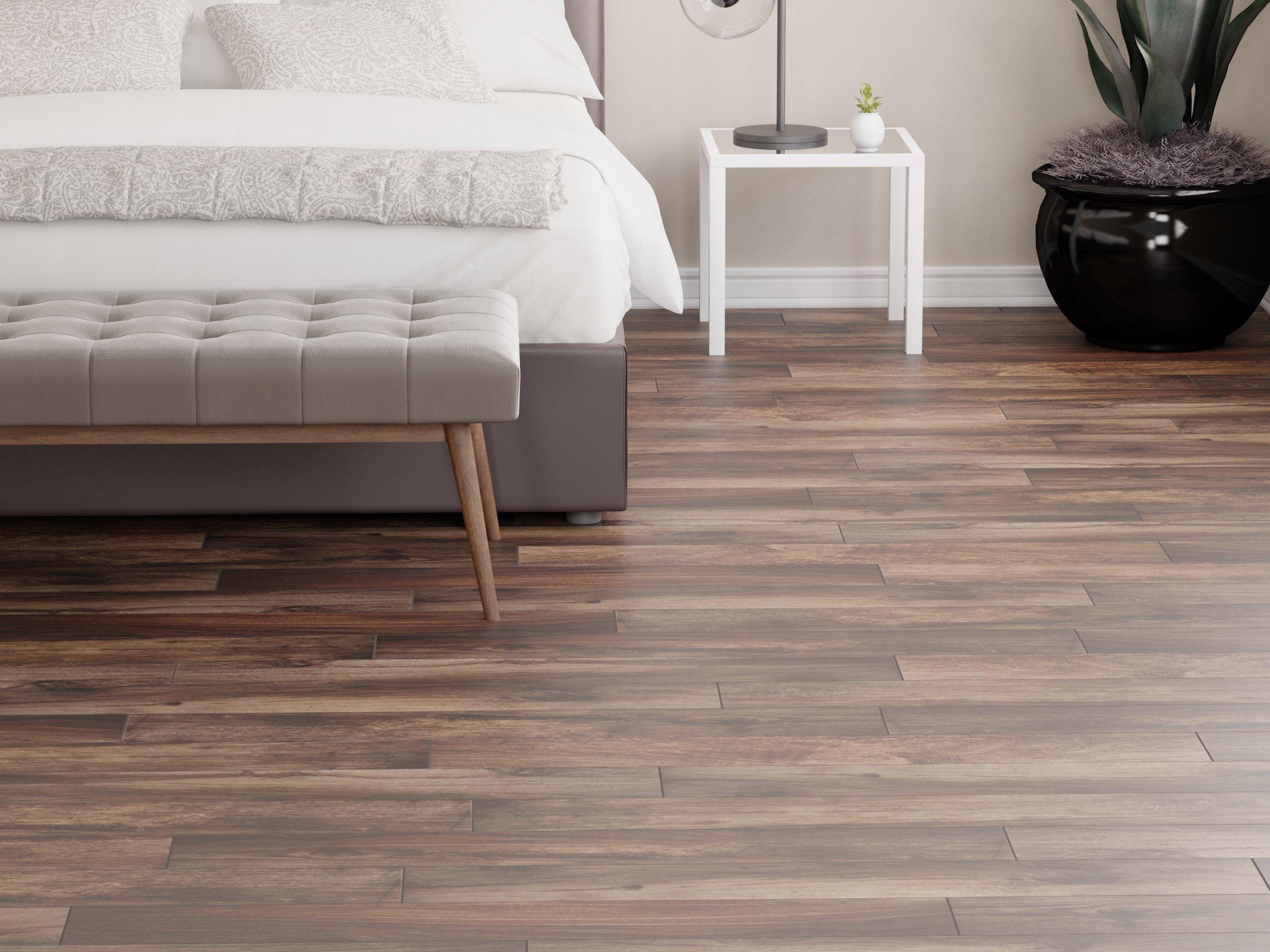 Soft Chestnut Wood Plank Matte Porcelain Tile