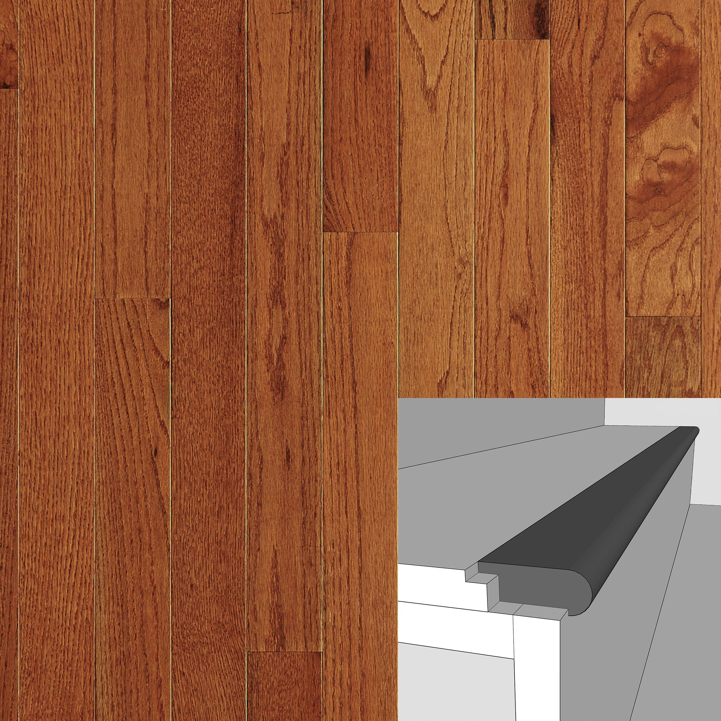 Color 29255P Large Solid Hardwood Flush Stair Nose