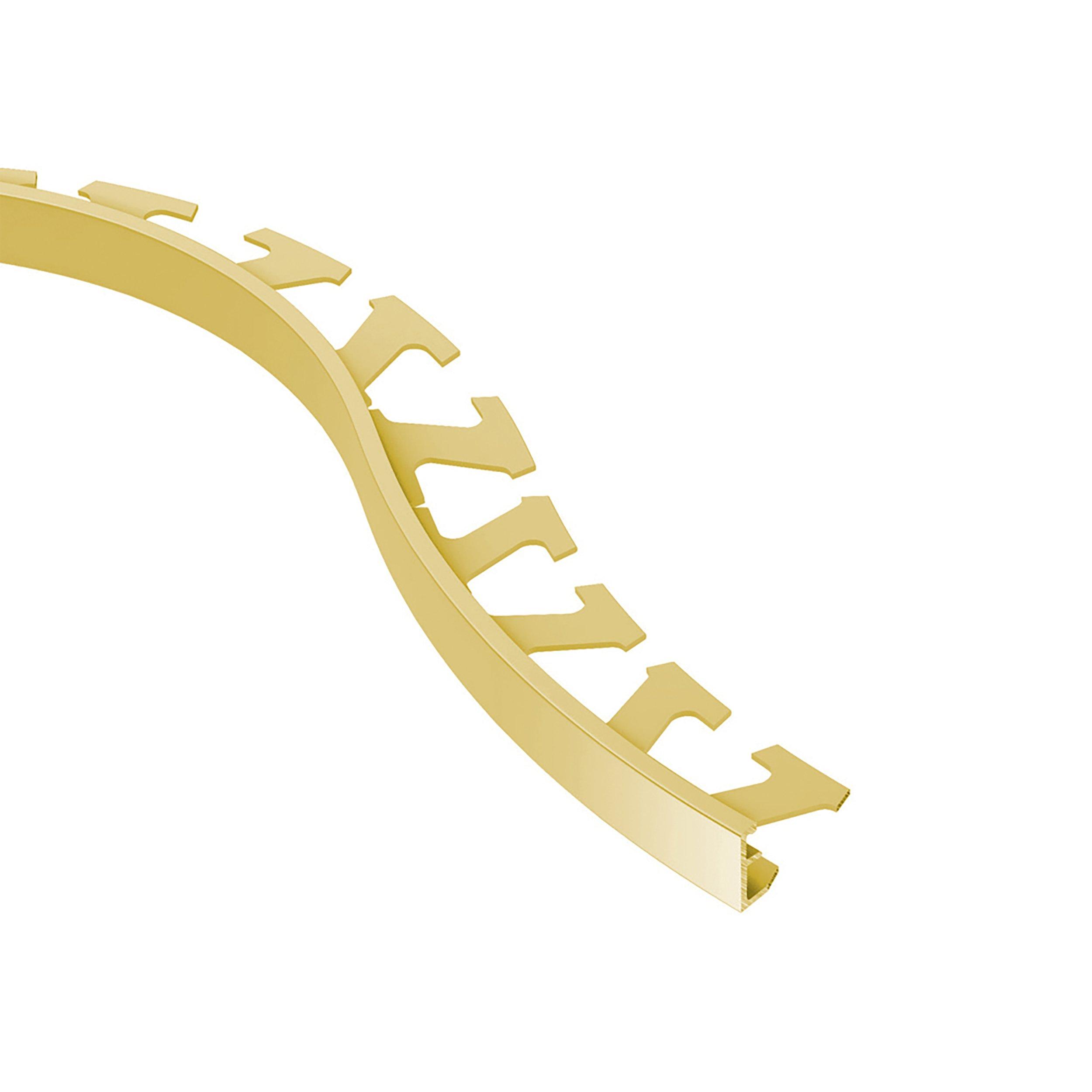 Schluter Schiene-Radius Edge Trim 5/16in. Chrome-Plated Brass