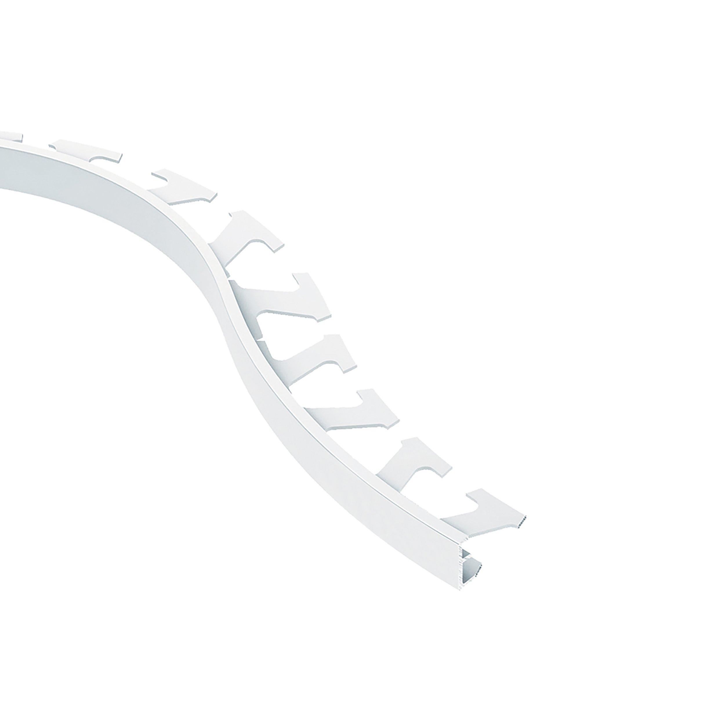 Schluter Schiene-Radius Edge Trim 3/8in. Aluminum White