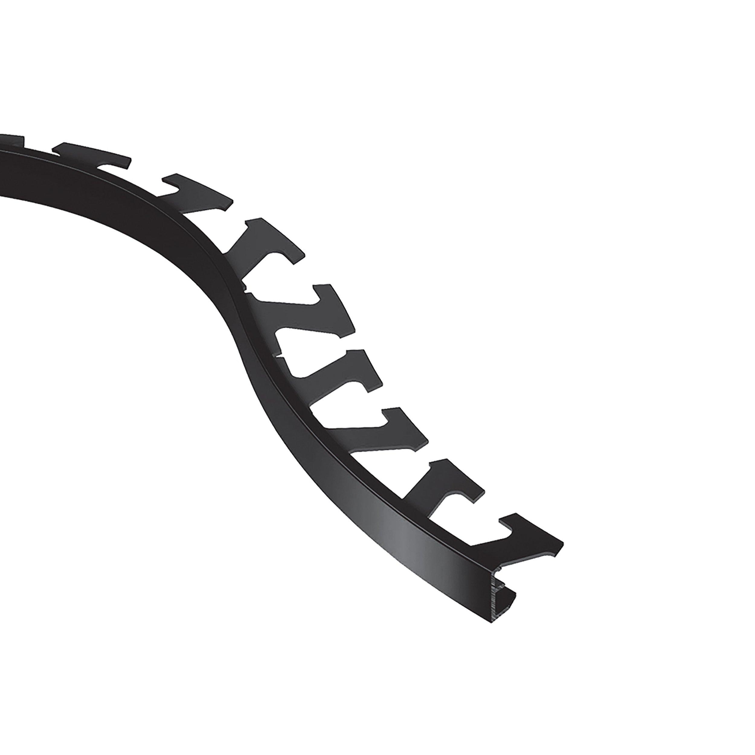 Schluter Schiene-Radius Edge Trim 1/2in. Aluminum Bright Black