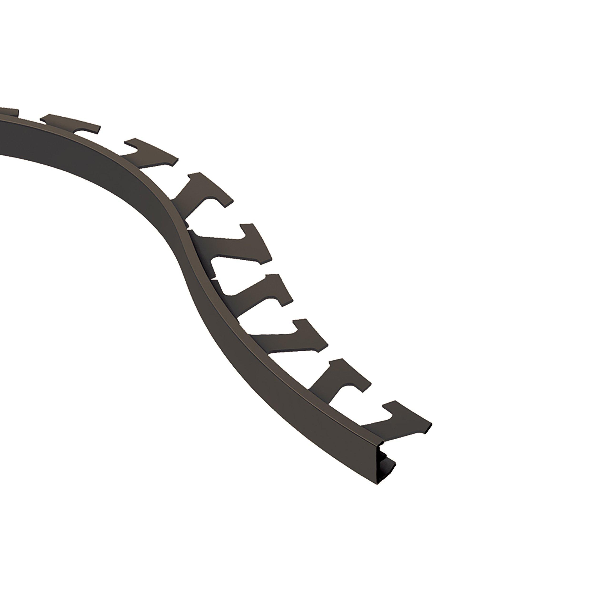 Schluter Schiene-Radius Edge Trim 1/2in. Aluminum Black Brown