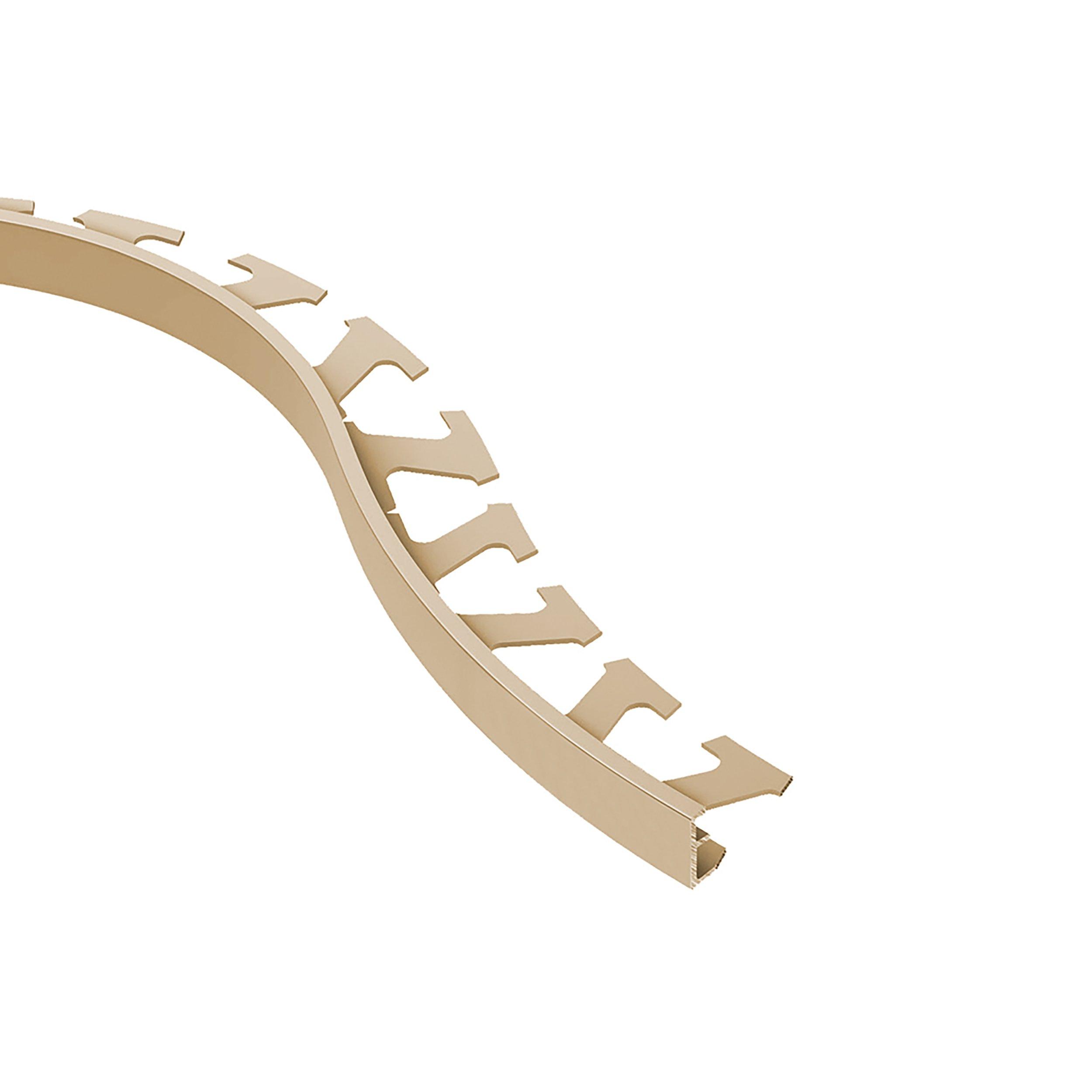 Schluter Schiene-Radius Edge Trim 1/8in. Aluminum Sand Pebble