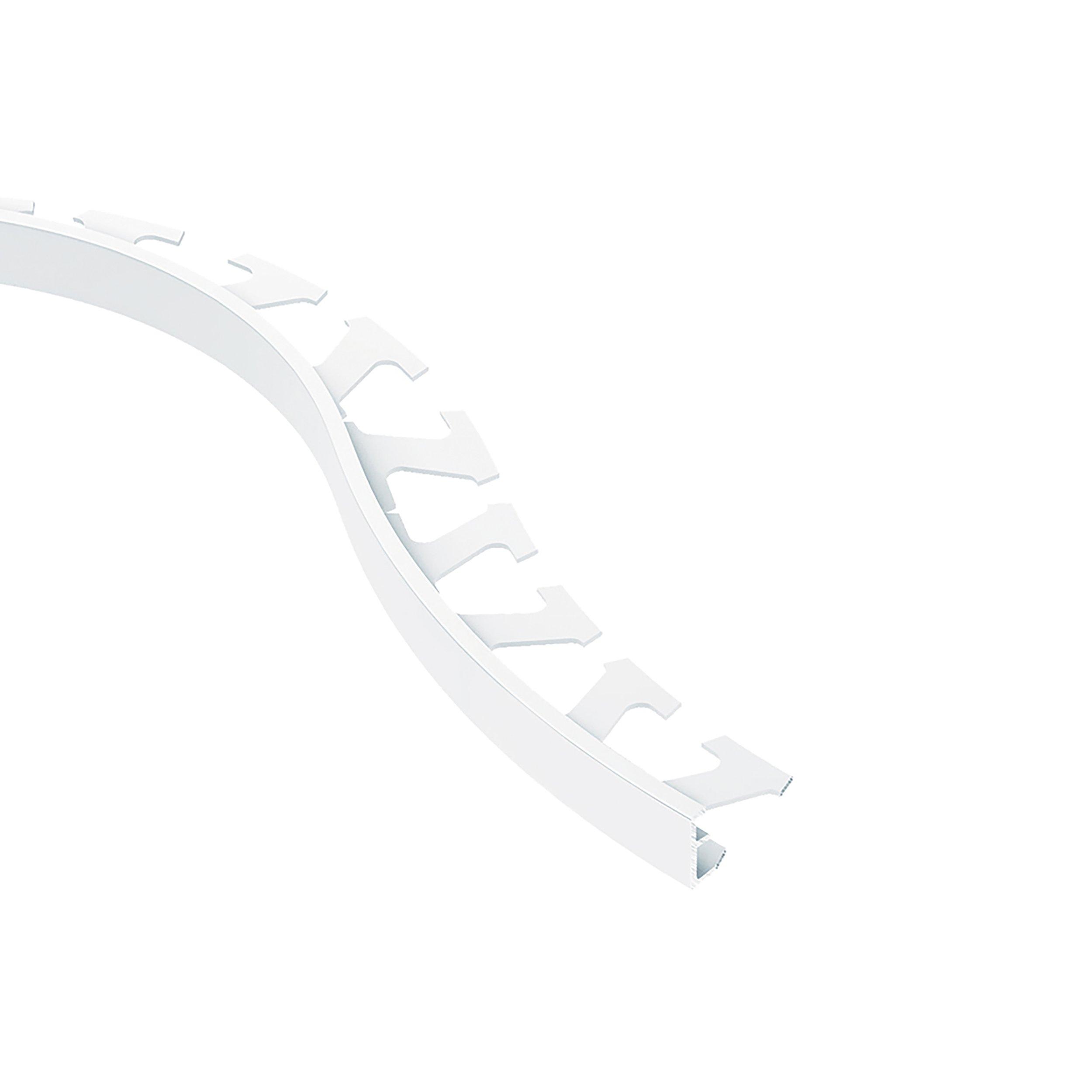 Schluter Schiene-Radius Edge Trim 3/16in. Aluminum Bright White