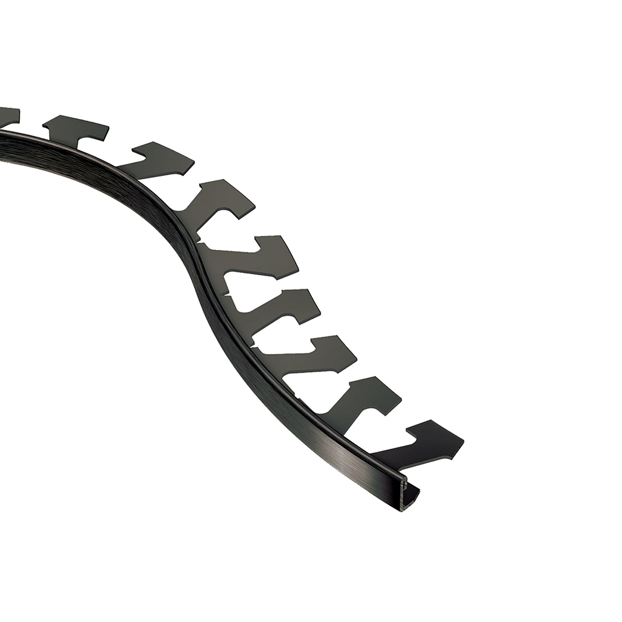 Schluter Schiene-Radius Edge Trim 1/4in. Aluminum Brush Graphite