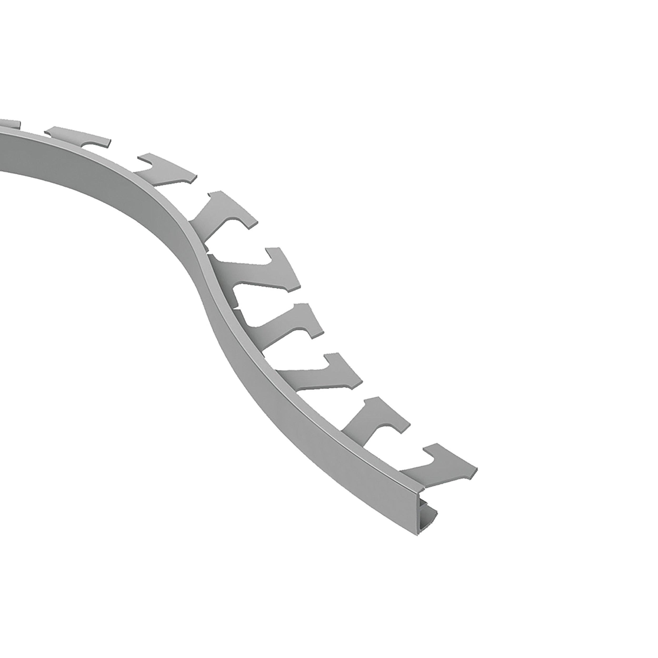 Schluter Schiene-Radius Edge Trim 1/4in. Aluminum Grey