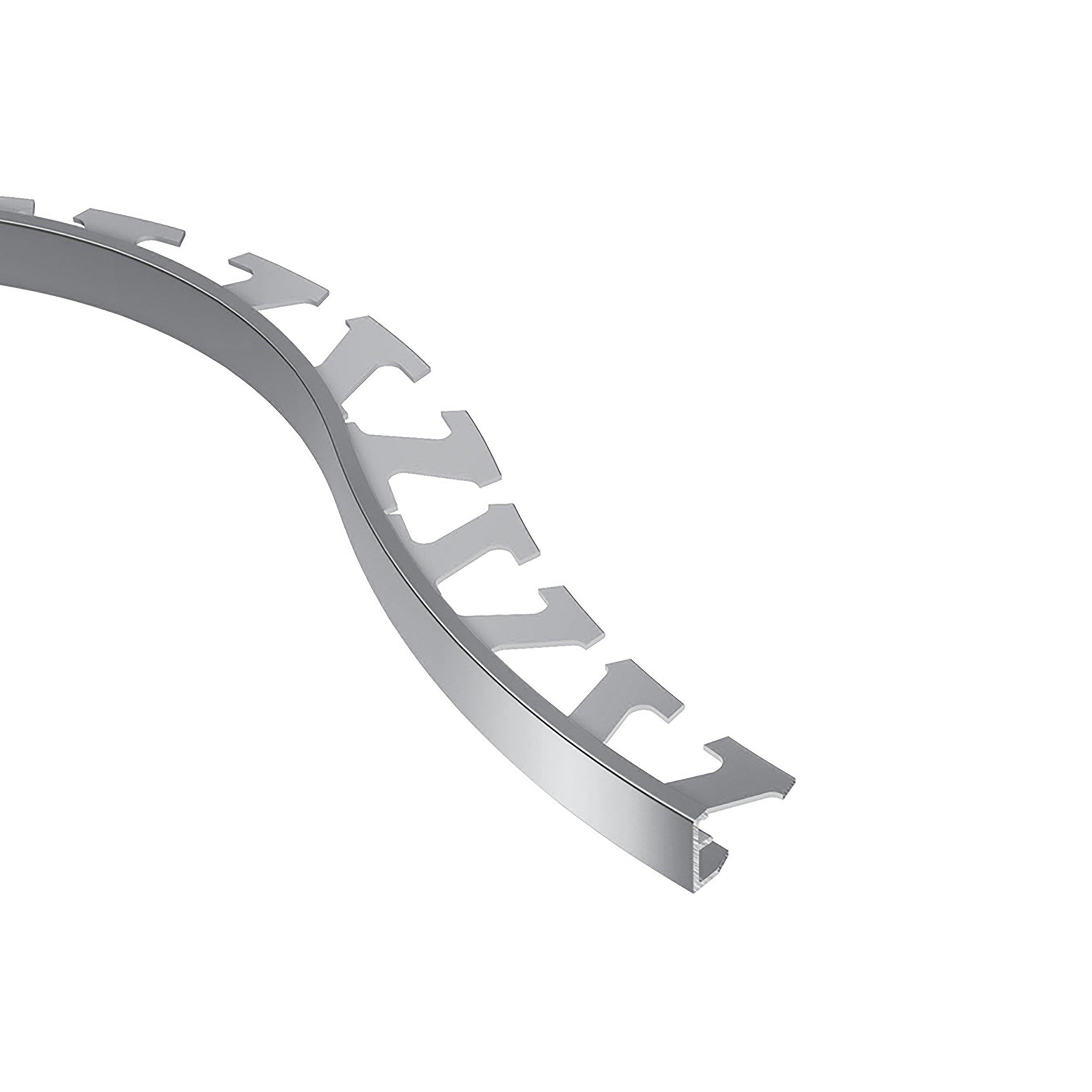 Schluter Schiene-Radius Edge Trim 5/16in. Aluminum Polish Chrome