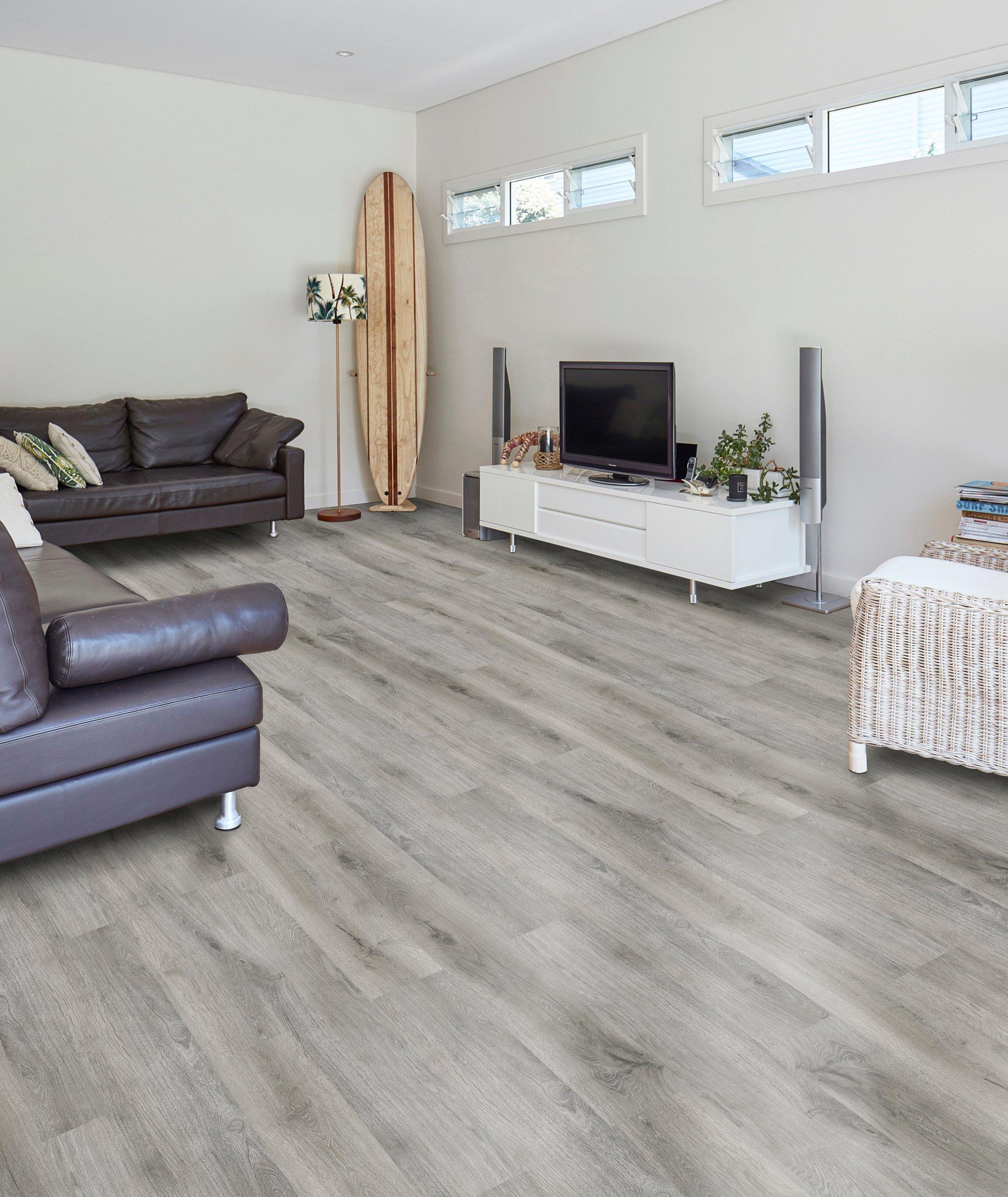 Dove White Pewter Oak Dryback LVT - Floor Depot