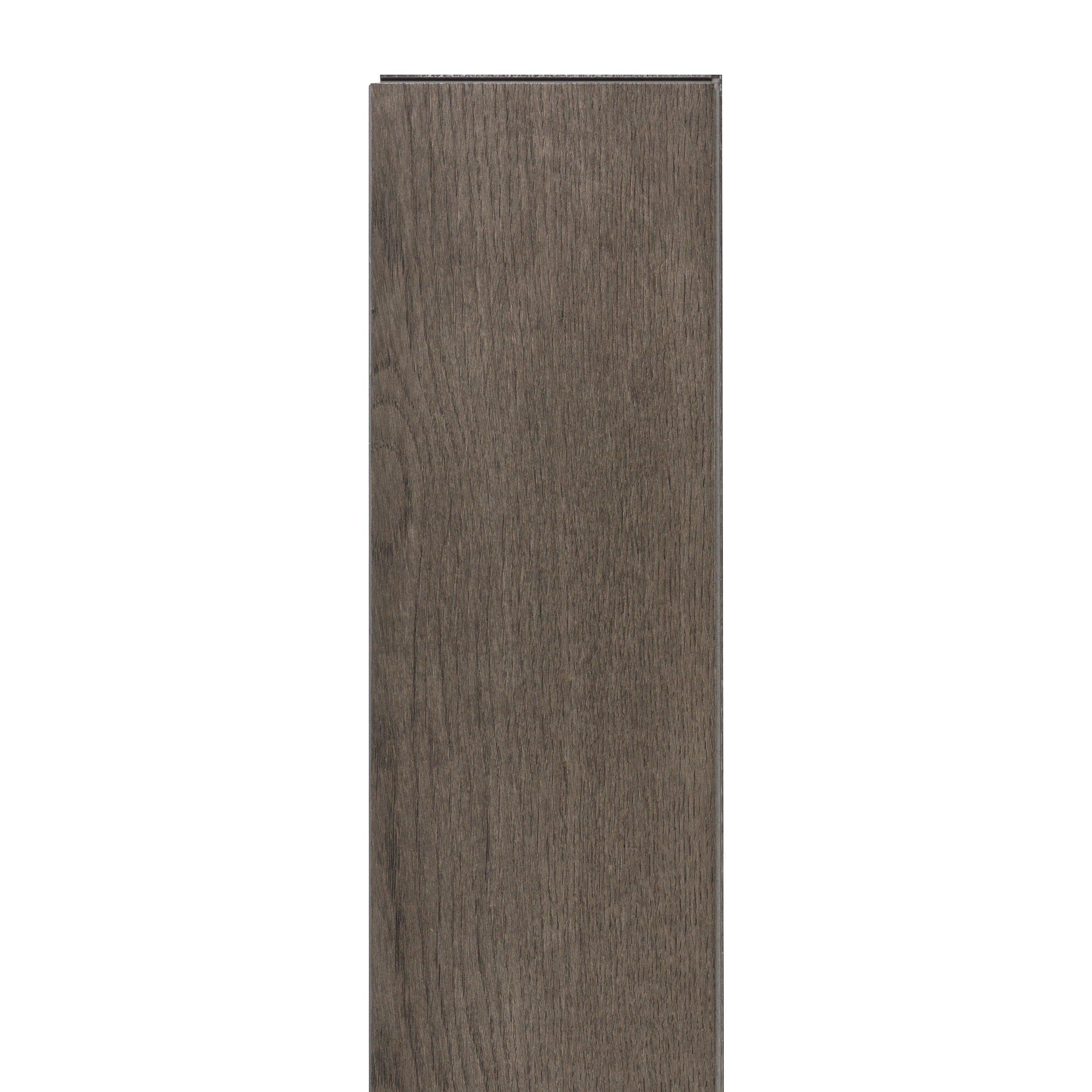 Medium Gray Oak Wire Brushed Water-Resistant Engineered Hardwood