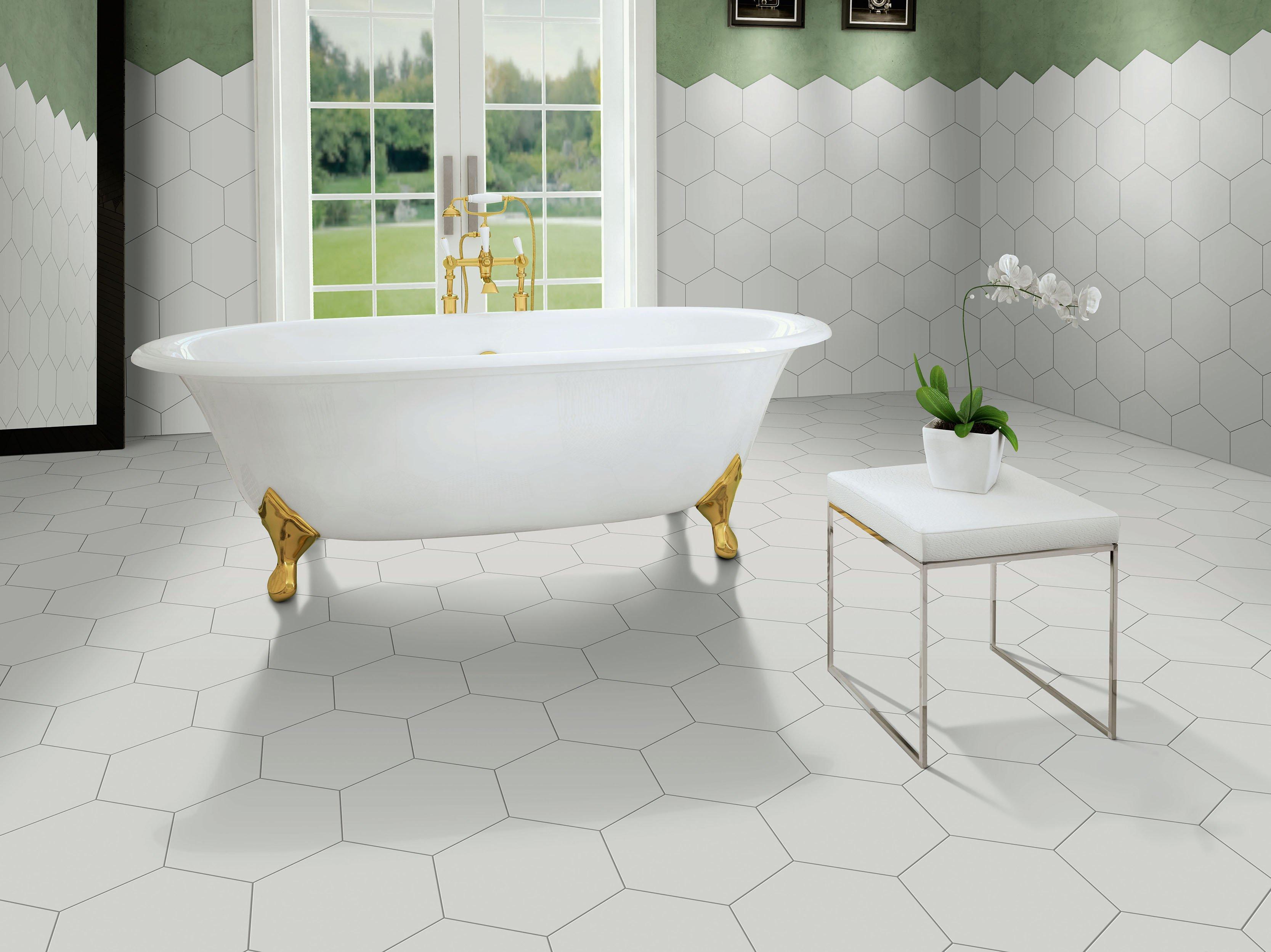 Opal Gray Hexagon Porcelain Tile