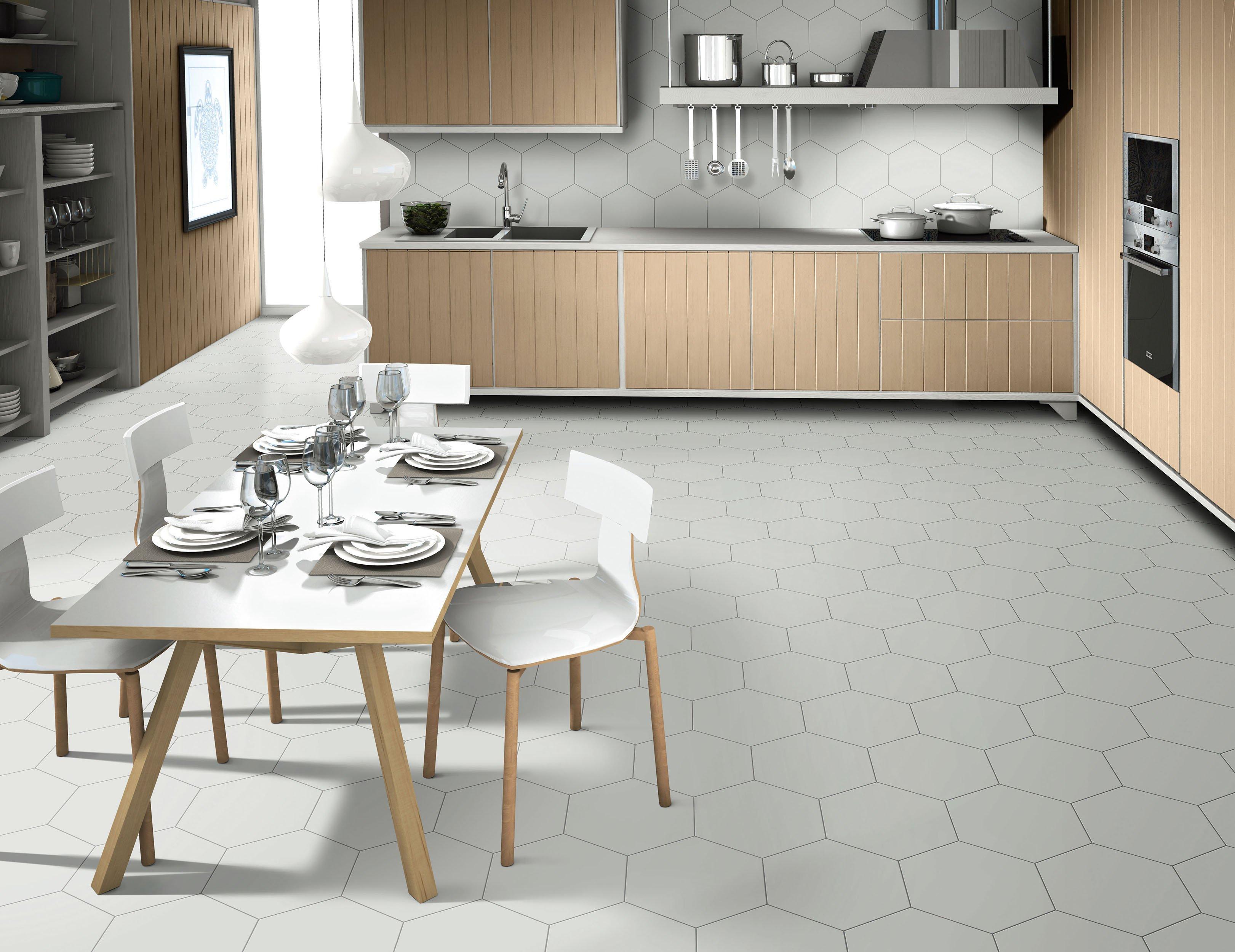 Opal Gray Hexagon Porcelain Tile