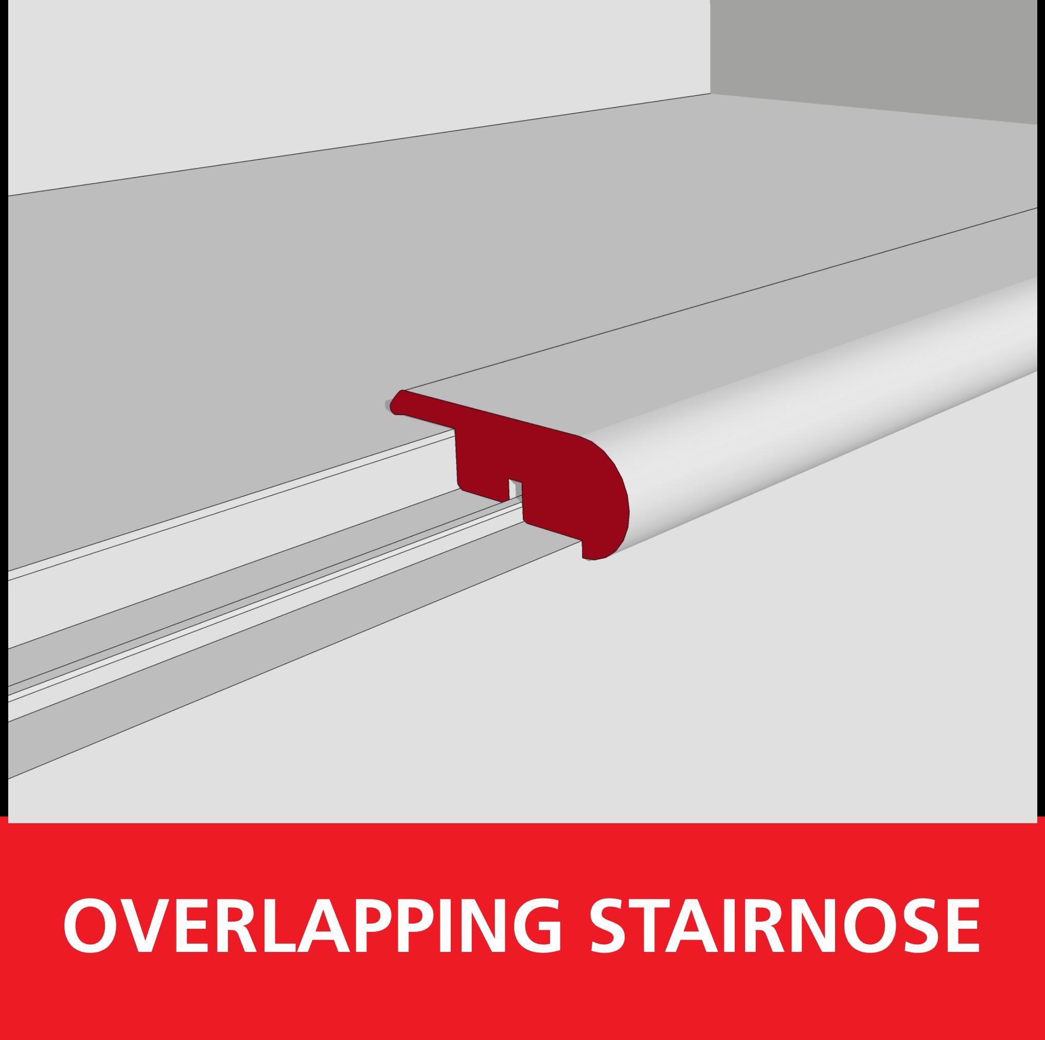 Color 7113 Medium Vinyl Overlapping Stair Nose - 94in. - 100652569