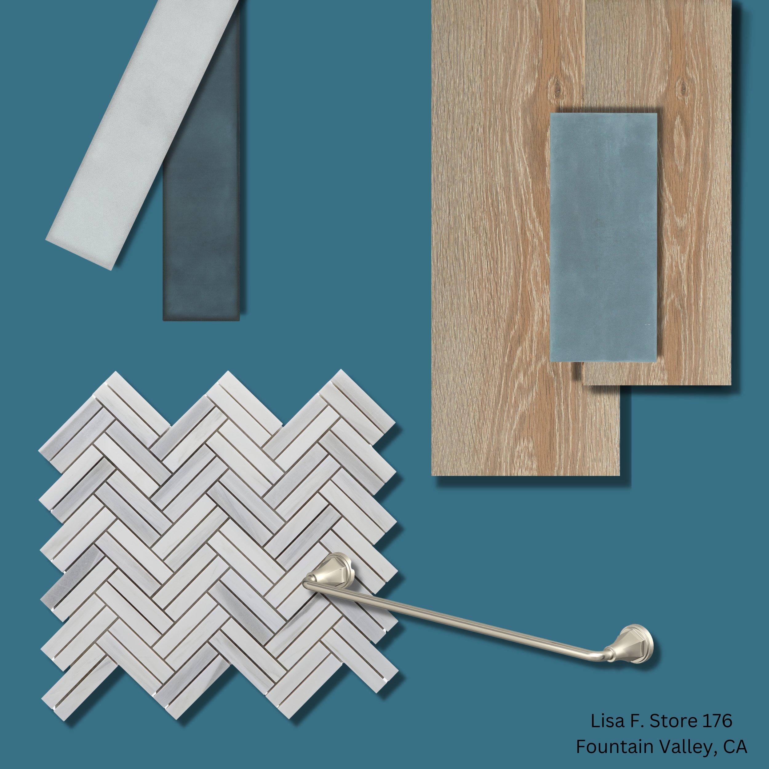 Bianco Venatino Double Herringbone Marble Mosaic