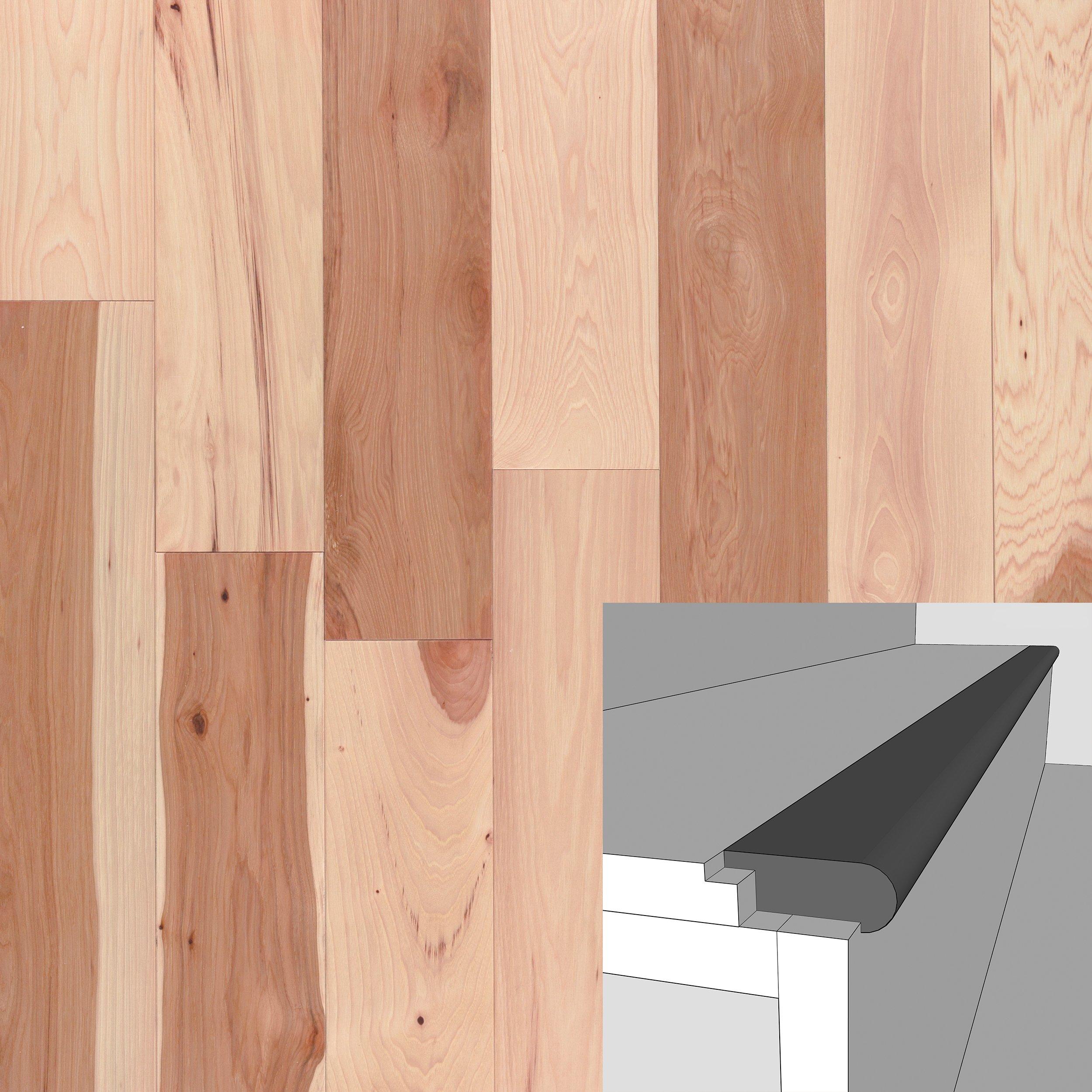 Color 29067P Large Solid Hardwood Flush Stair Nose - Special Order