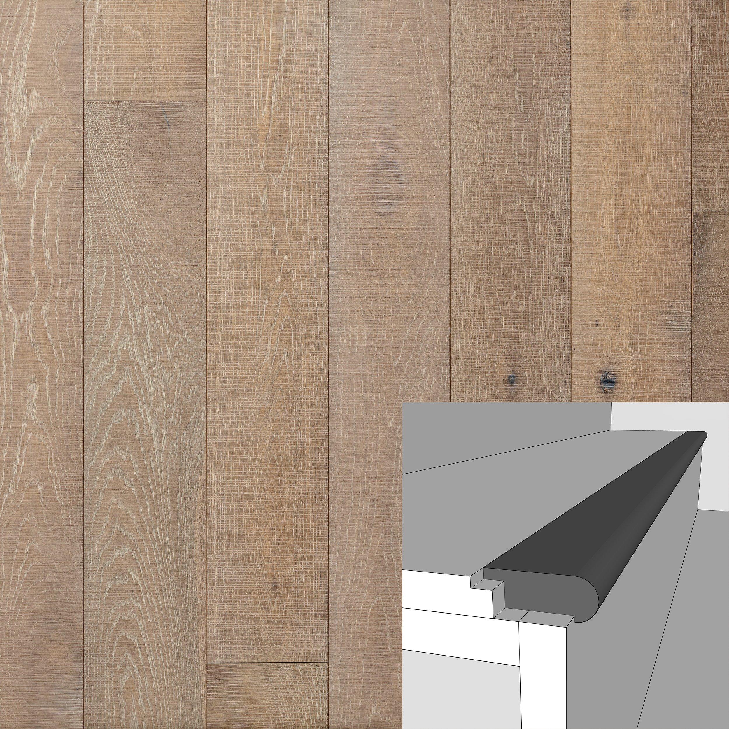 Color 29004P Medium Solid Hardwood Flush Stair Nose