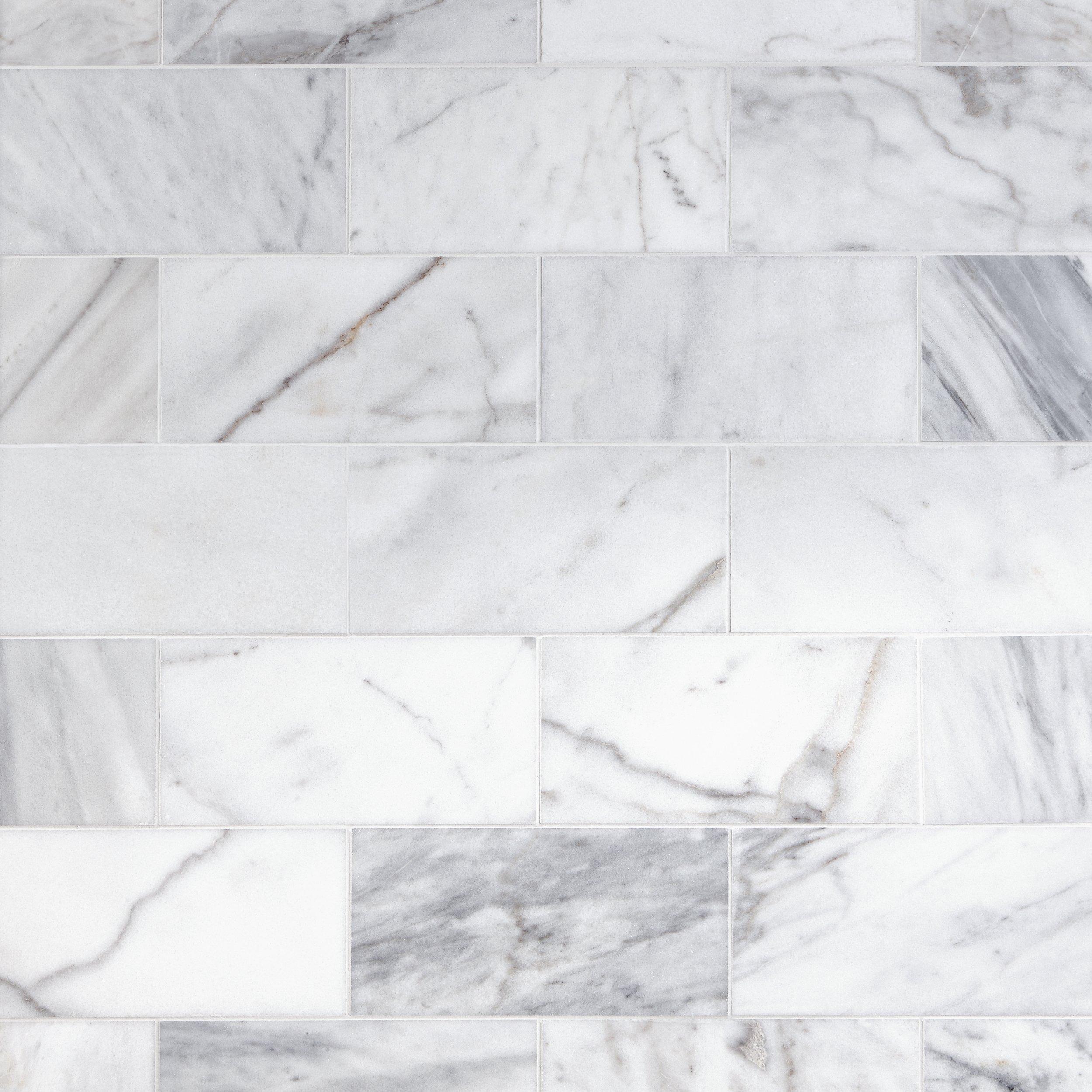 Ocean White Polished Marble Tile