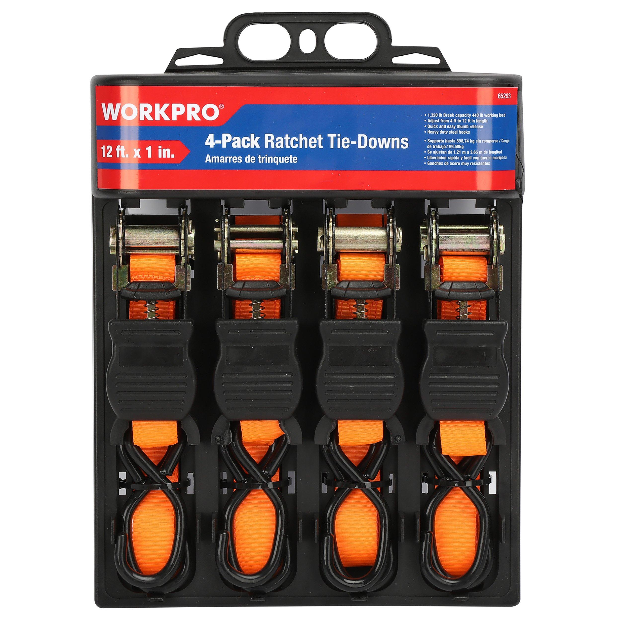 Work Pro Ratchet Tie-Down - 4pk.