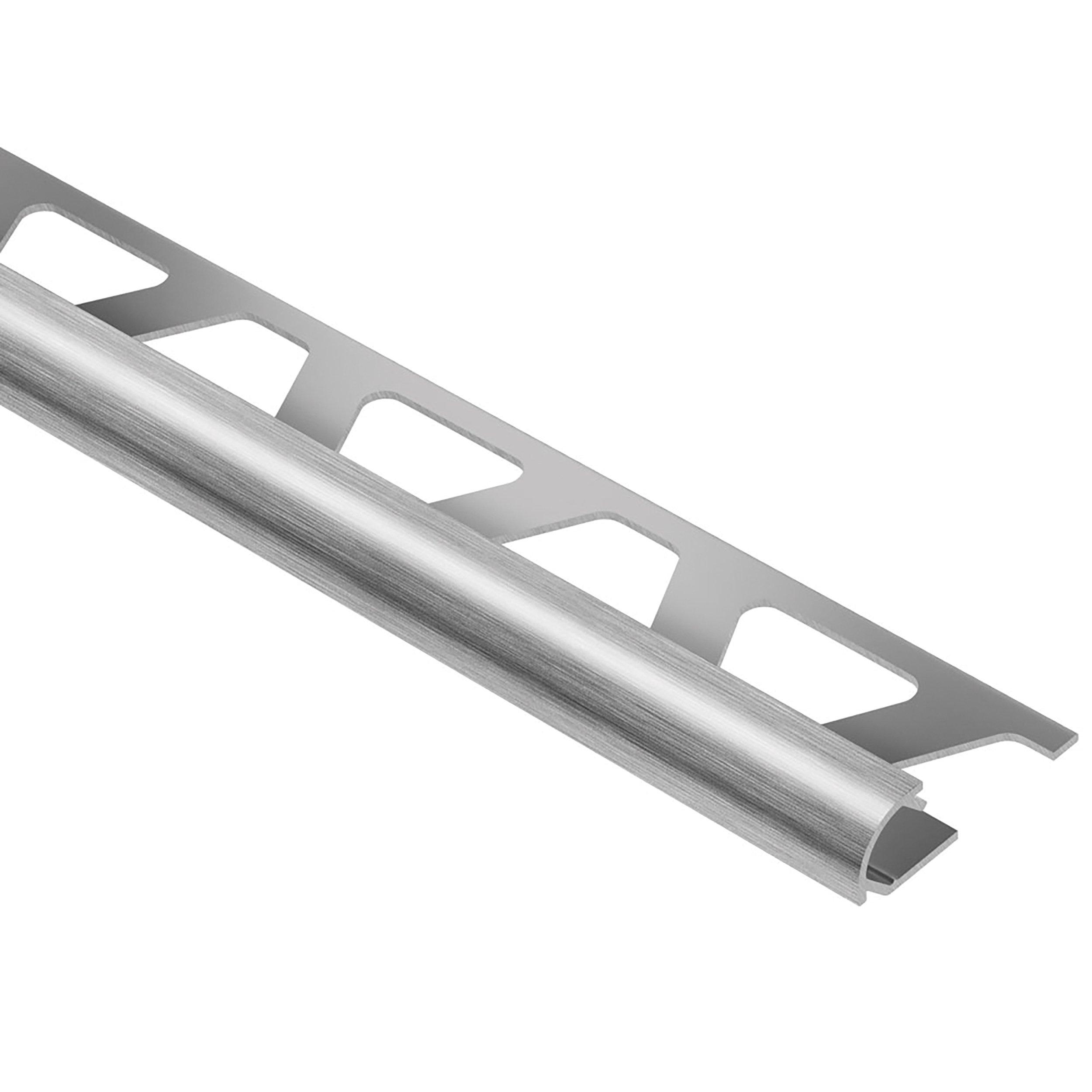 Schluter Rondec Bullnose Trim 3/8in. Aluminum Brush Chrome