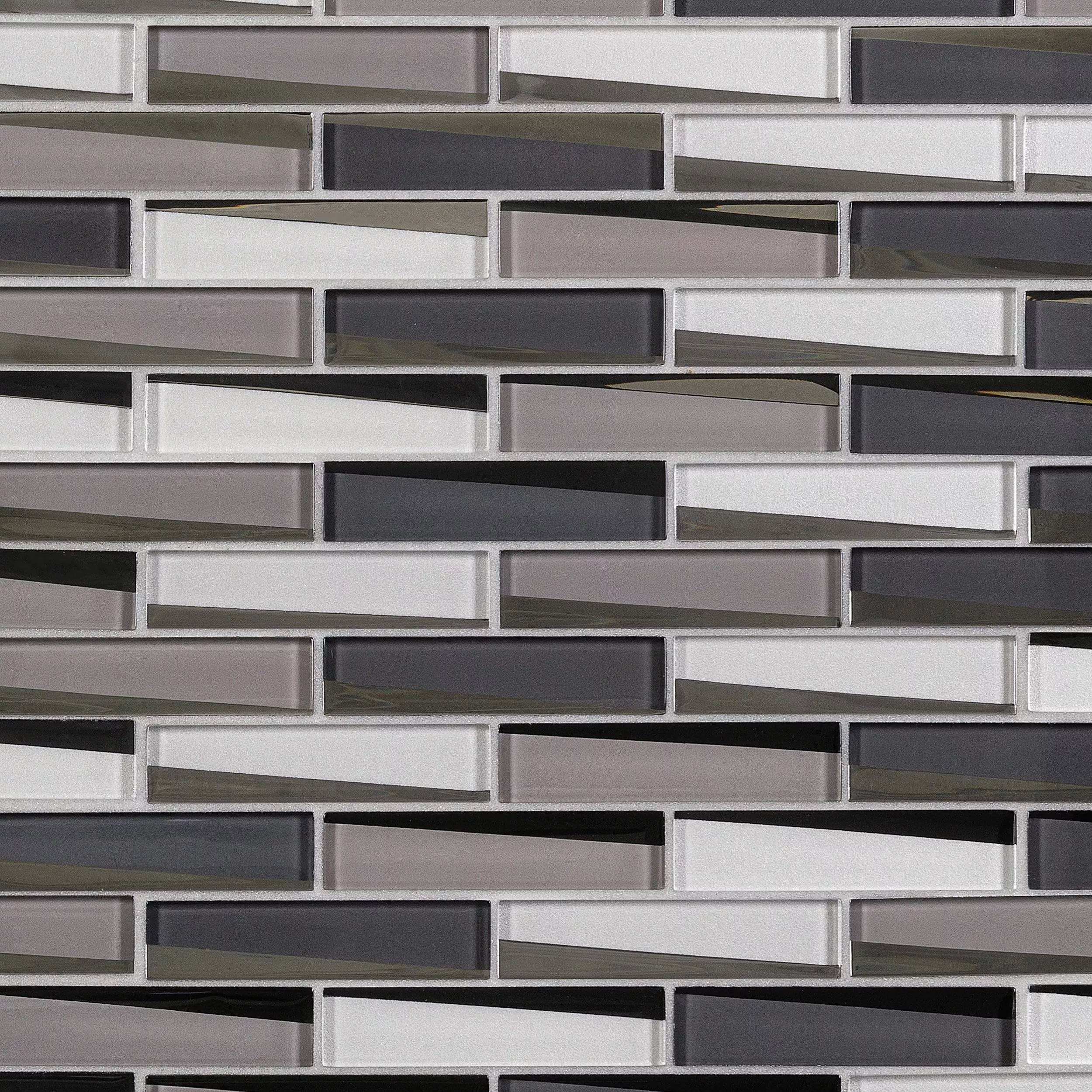 Liquid Mercury 1 x 4 in. Brick Linear Glass Mosaic