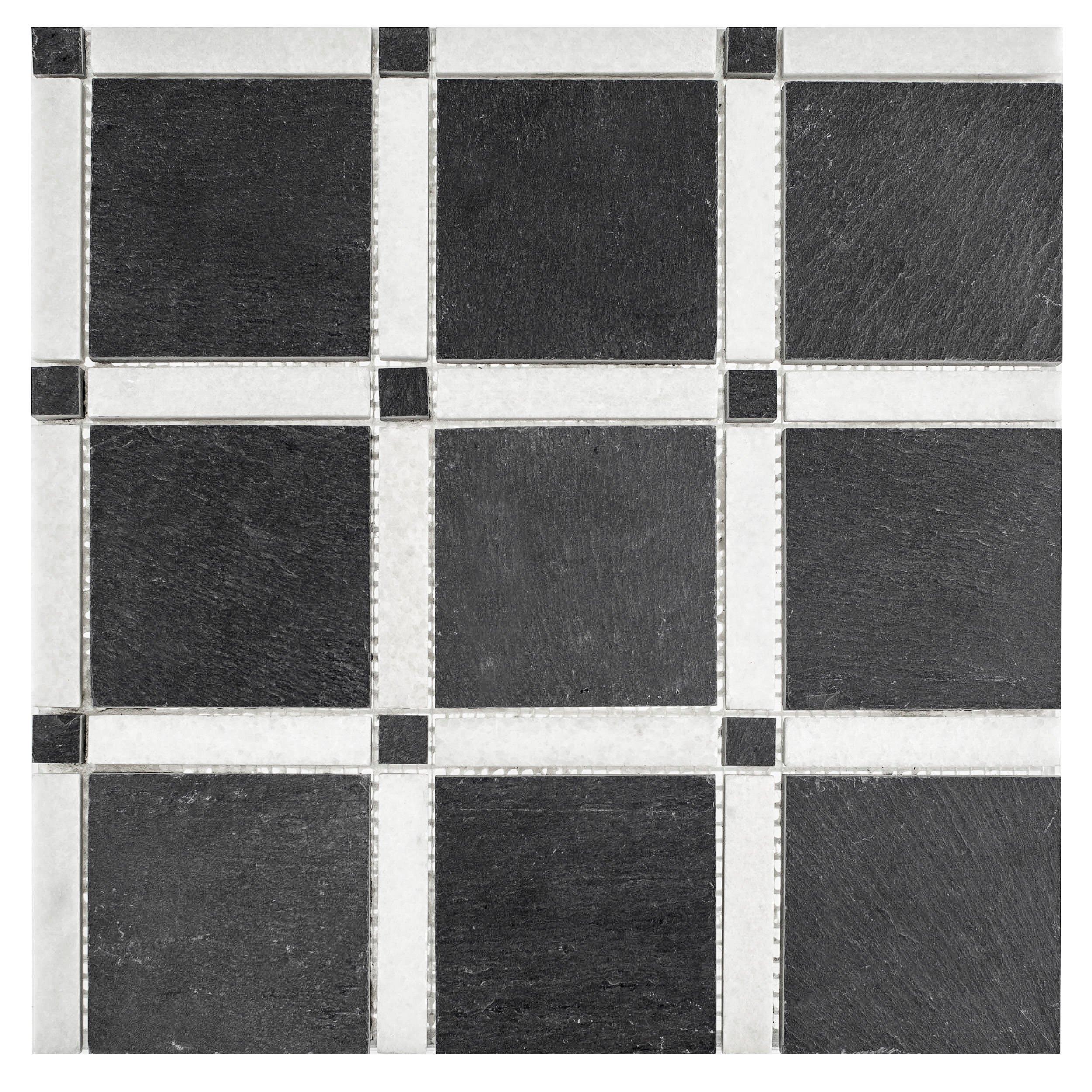 Black Hexagon Slate Mosaic 12 X 12 100341627 Floor And Decor 0106