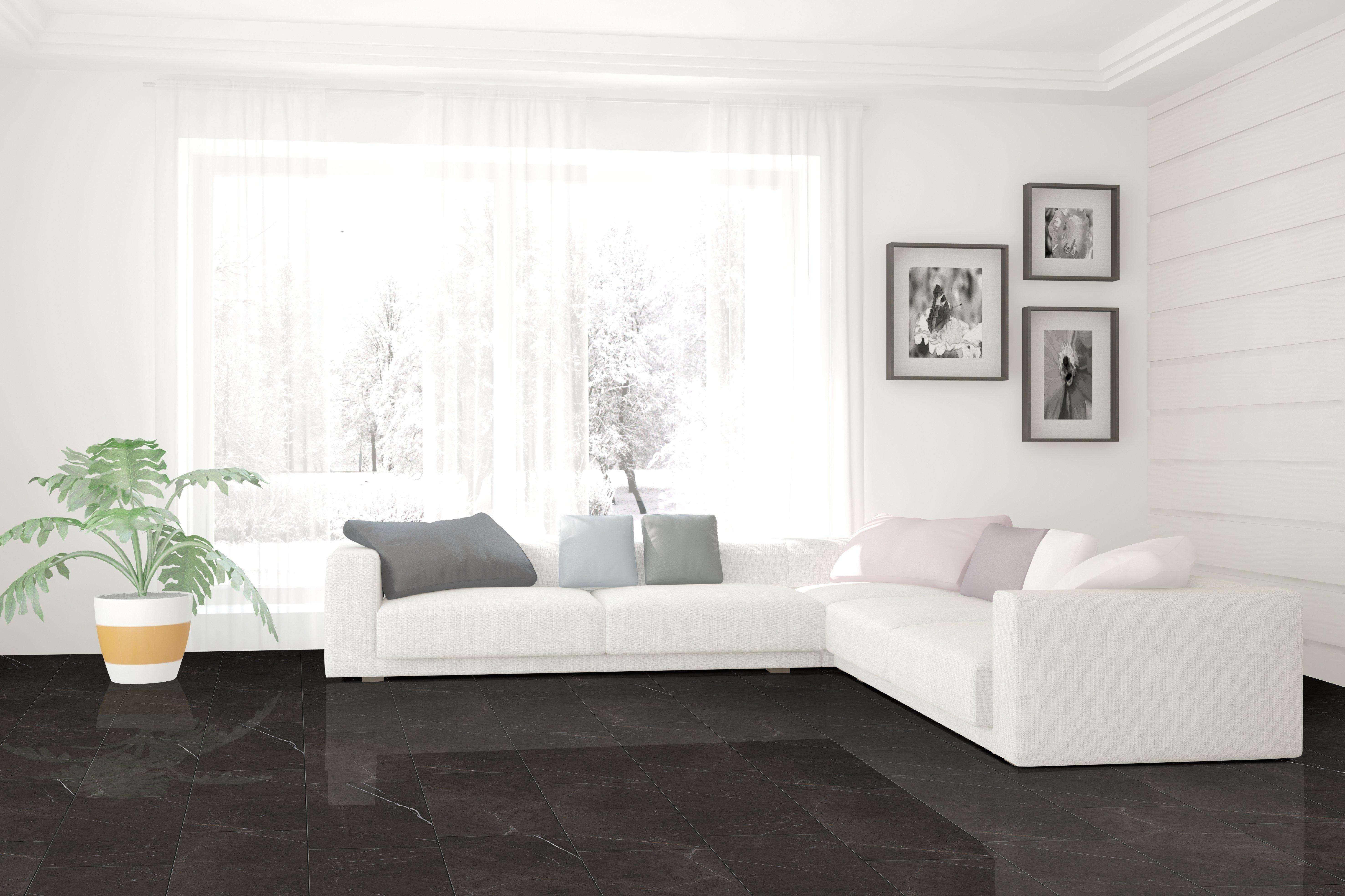 Markina Black 24x24 Polished Porcelain Tile