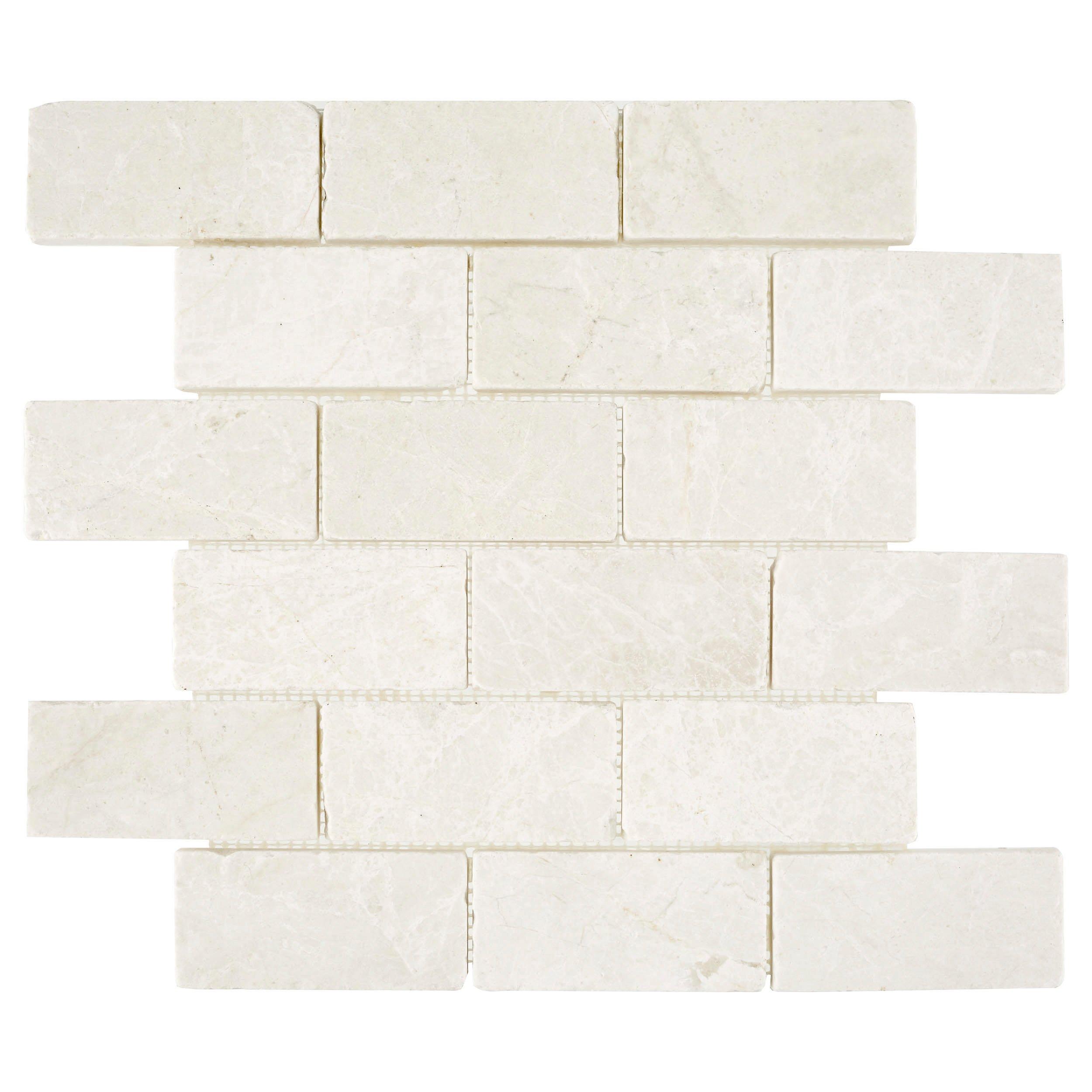Botticino Brick Honed Marble Mosaic