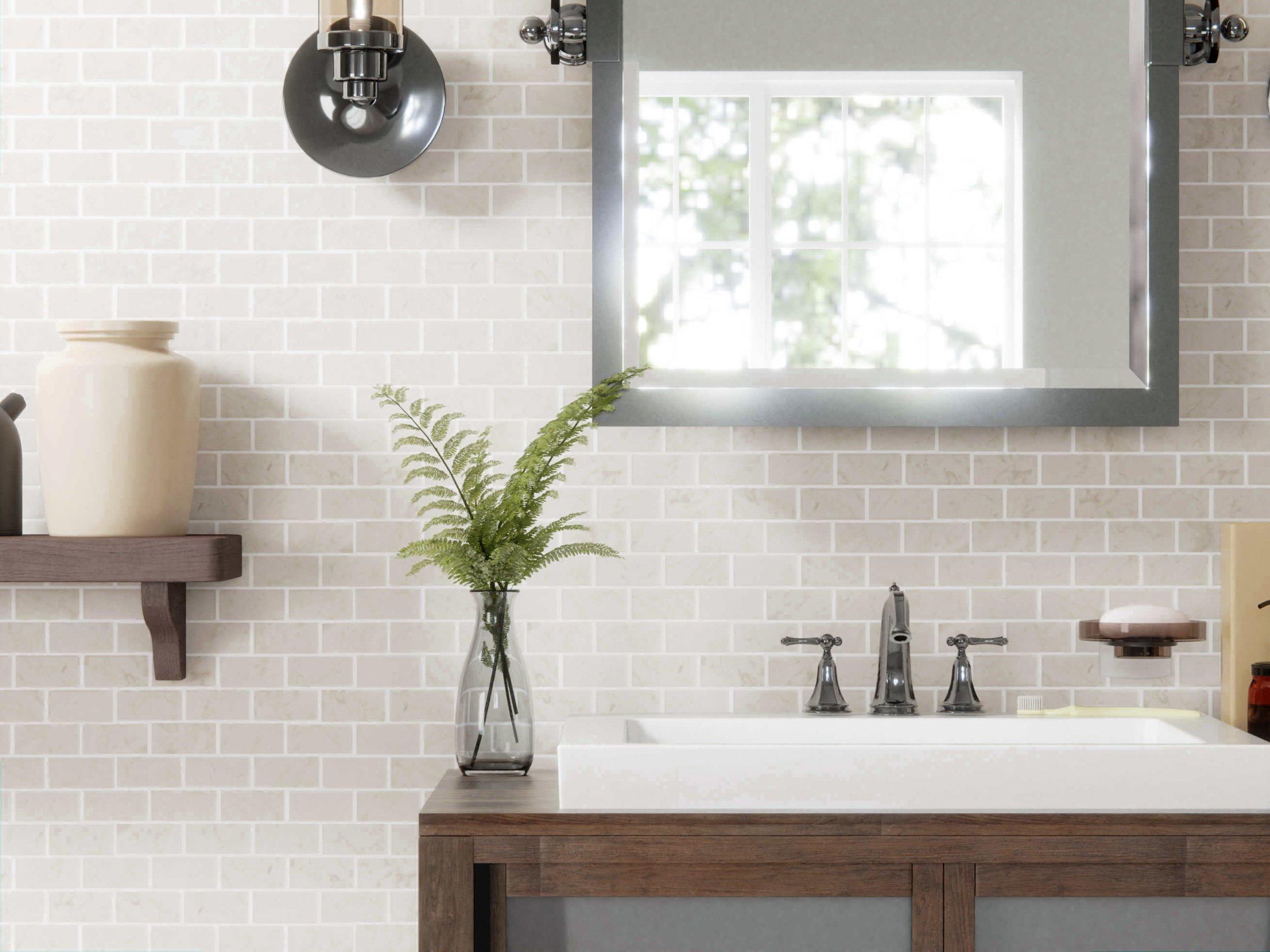 Botticino Brick Honed Marble Mosaic