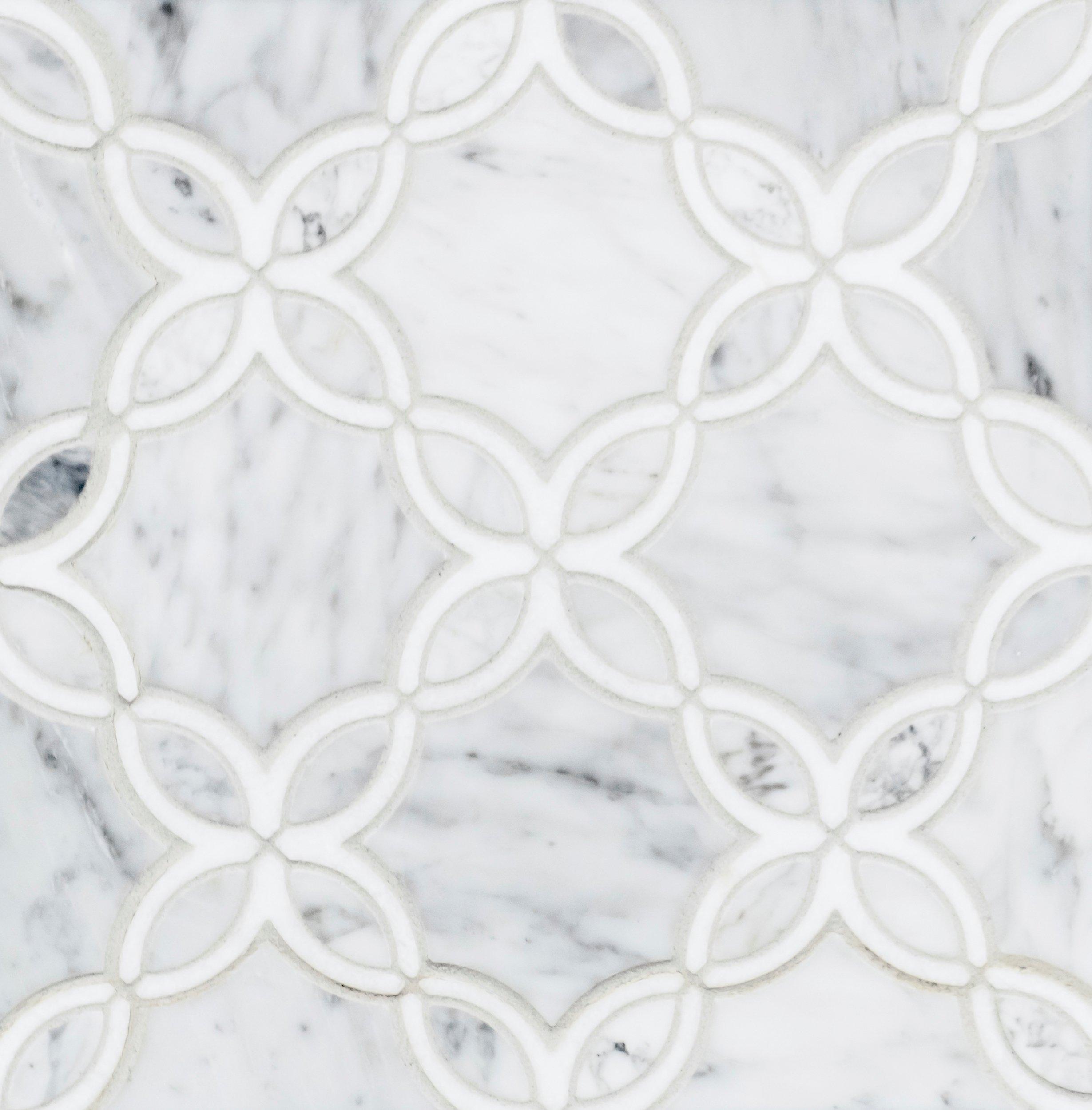 Bianco Carrara Thassos Blossom Marble Mosaic