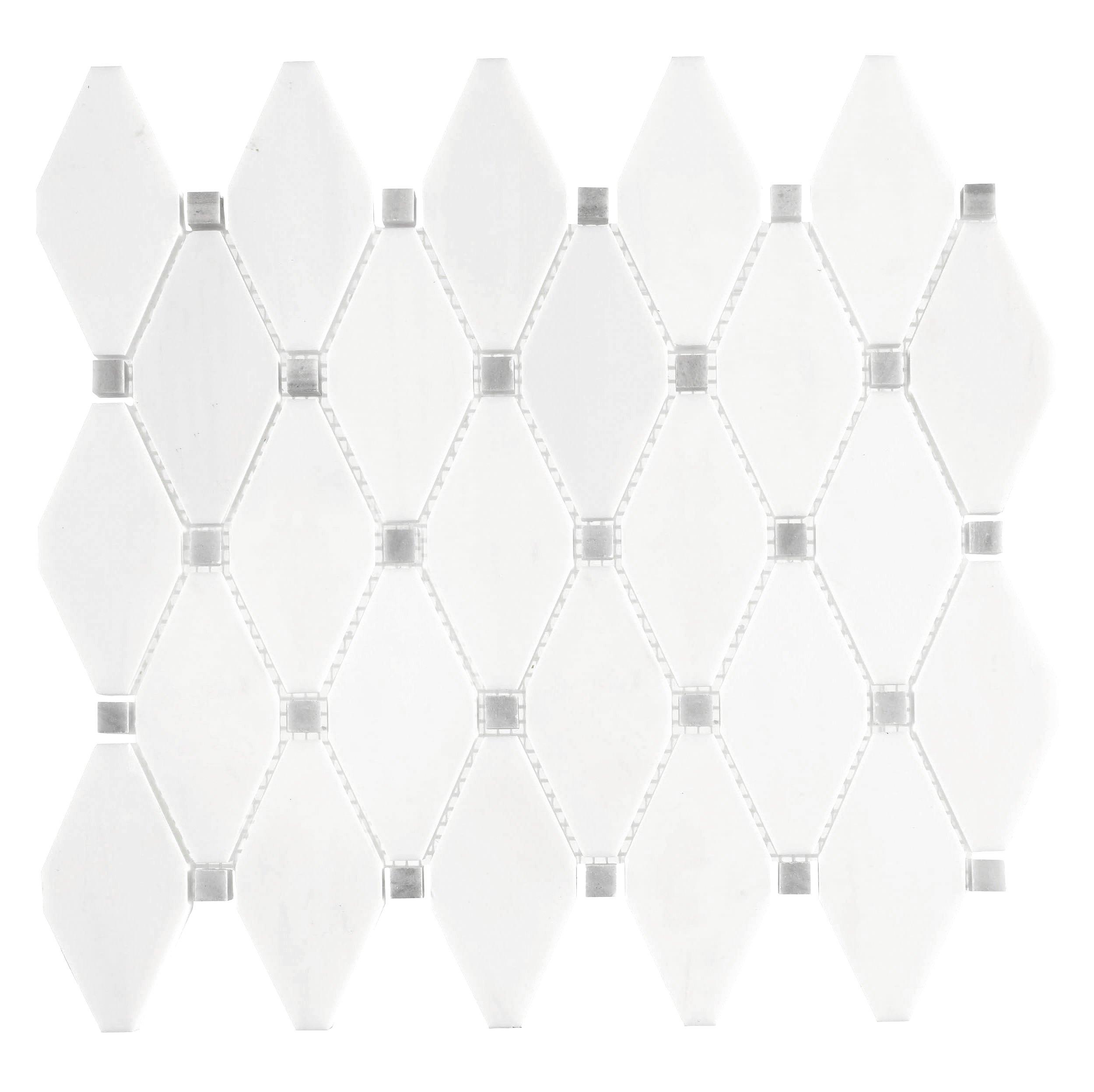 Dolomite Skyfall Clipped Diamond Marble Mosaic