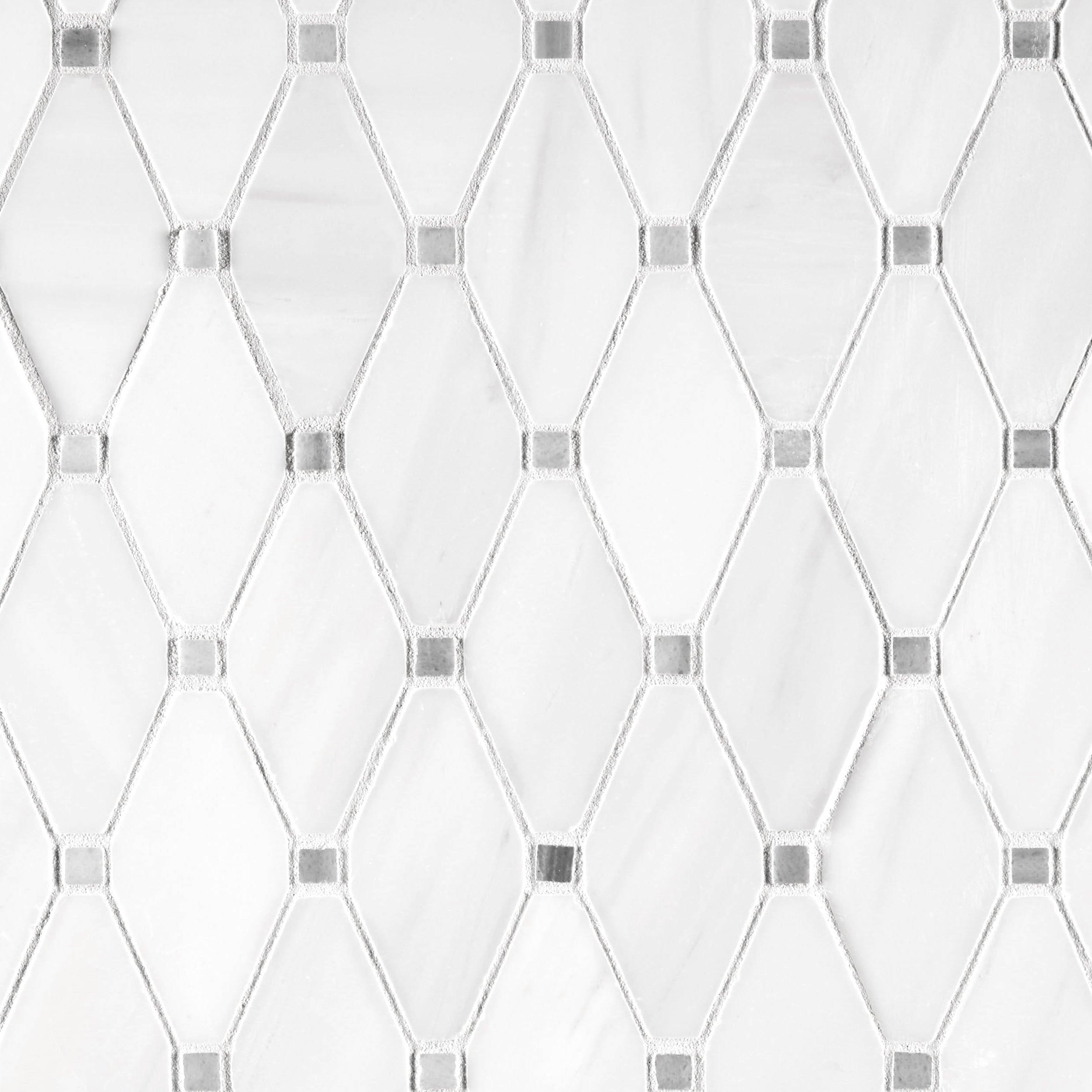 Dolomite Skyfall Clipped Diamond Marble Mosaic