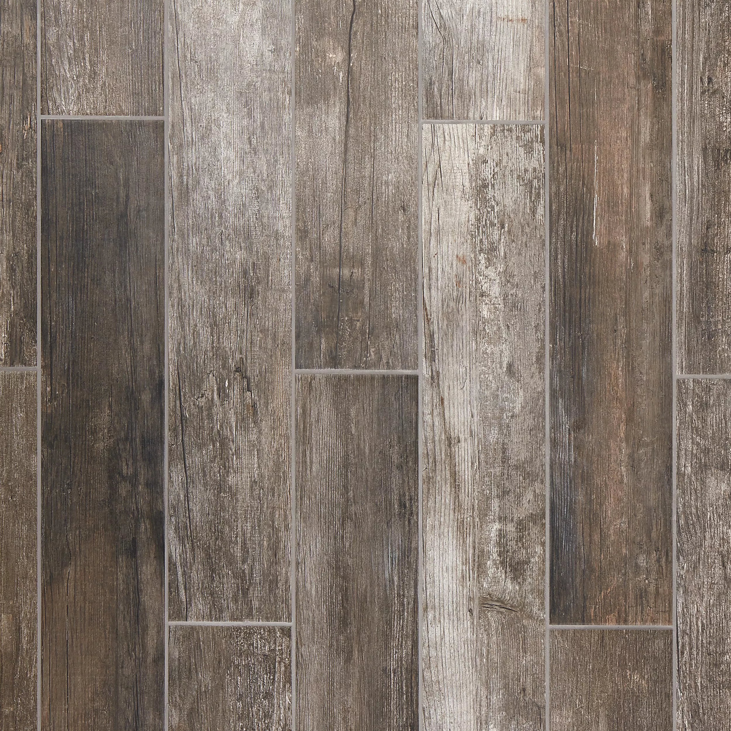 Floor & Decor | Hard Grey Wood Plank Porcelain Tile, 6 x 24, 10 mm Thick