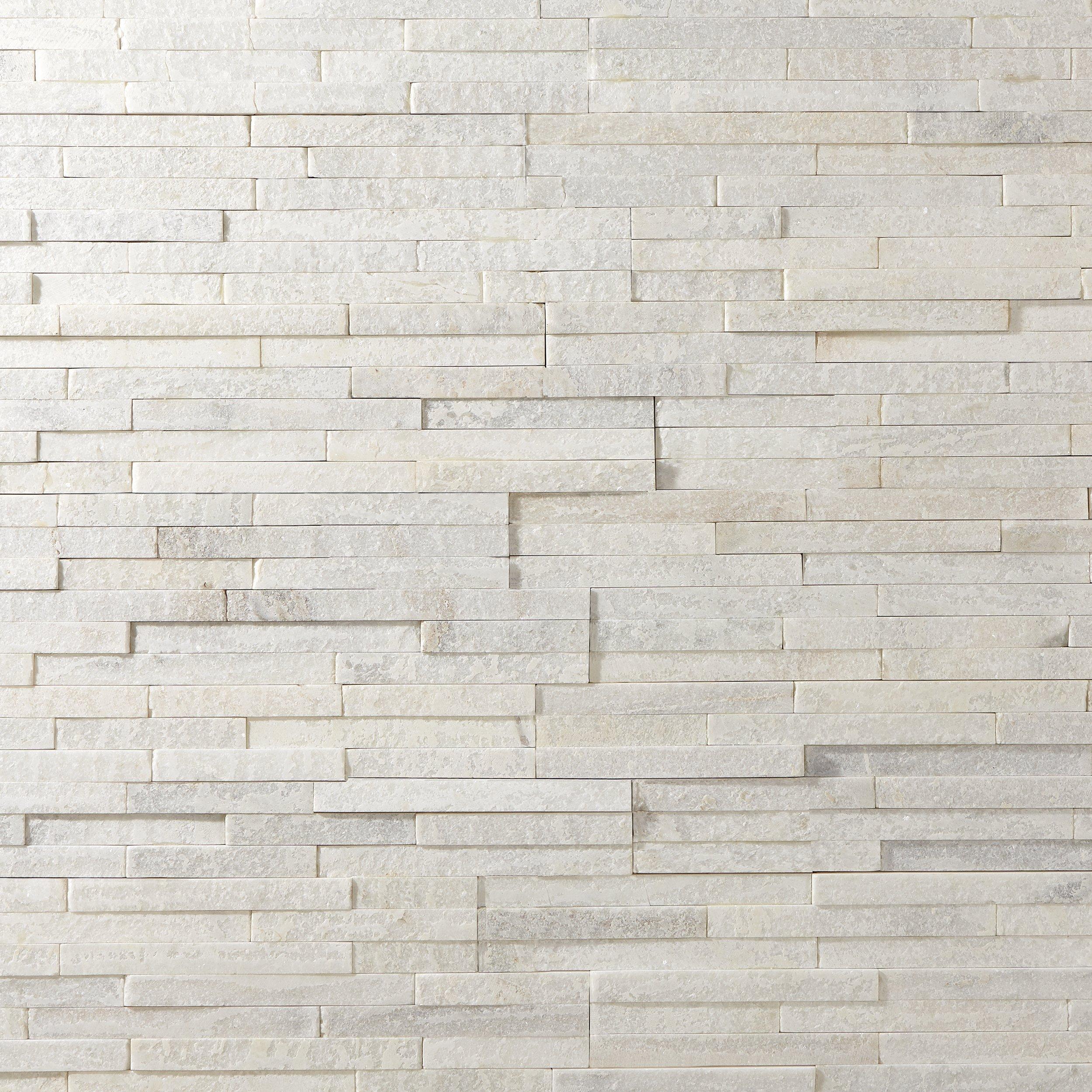 Celeste White Quartzite Ledger Panel | Floor and Decor